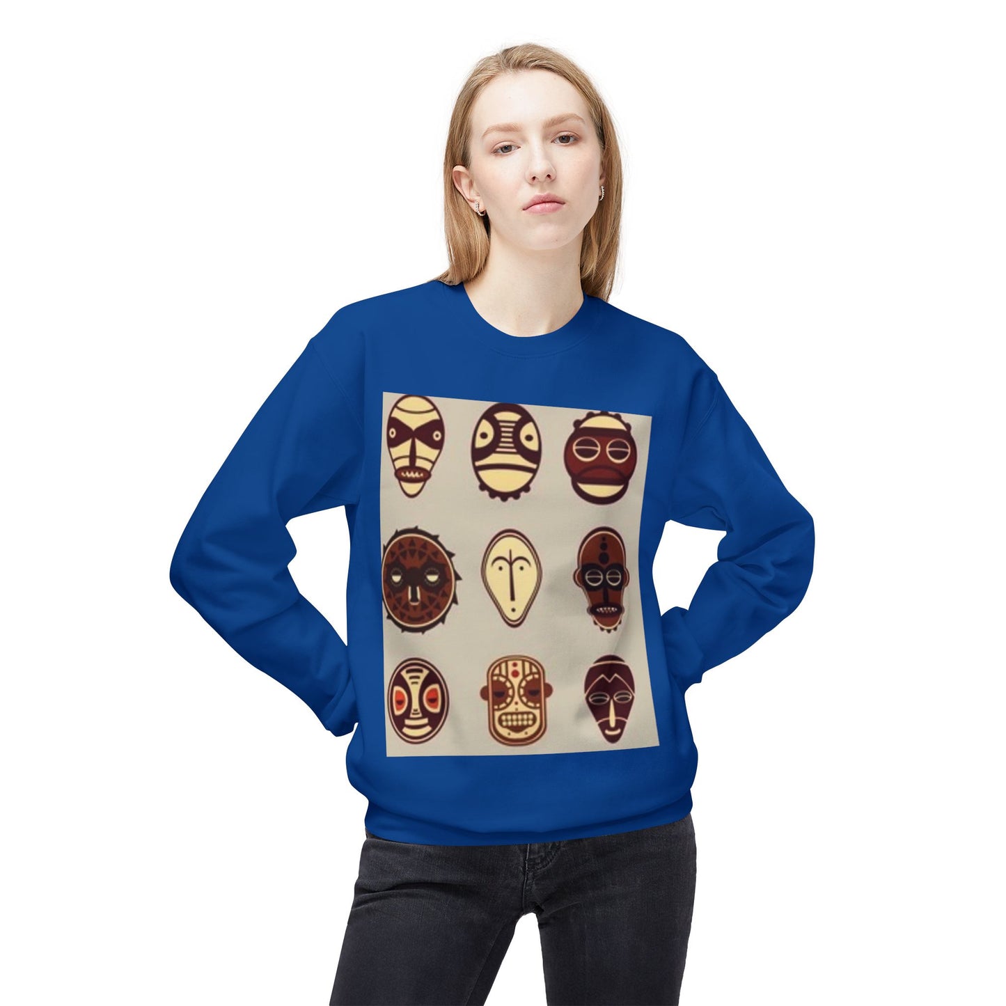 Artistic Horse Illustration Fleece Crewneck Sweatshirt - Unisex