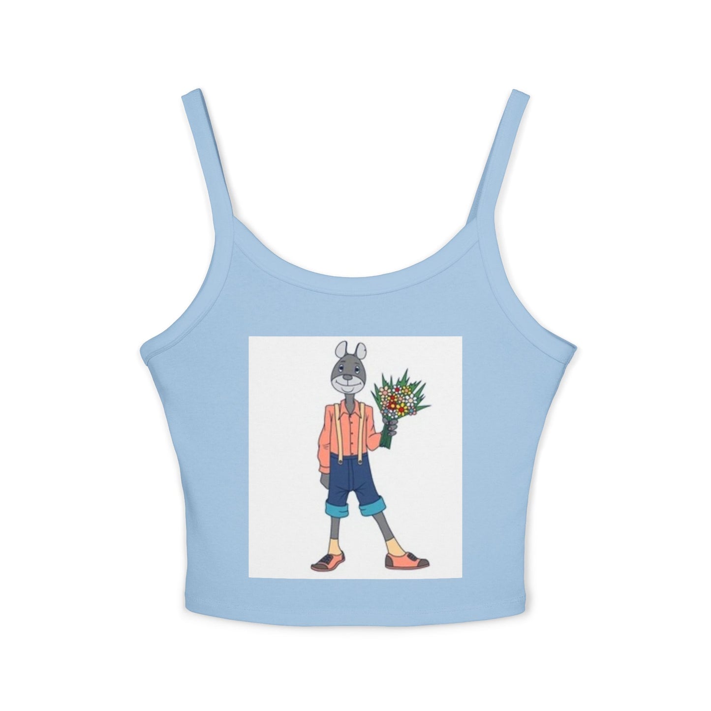 Whimsical Rabbit Floral Tank Top for Women