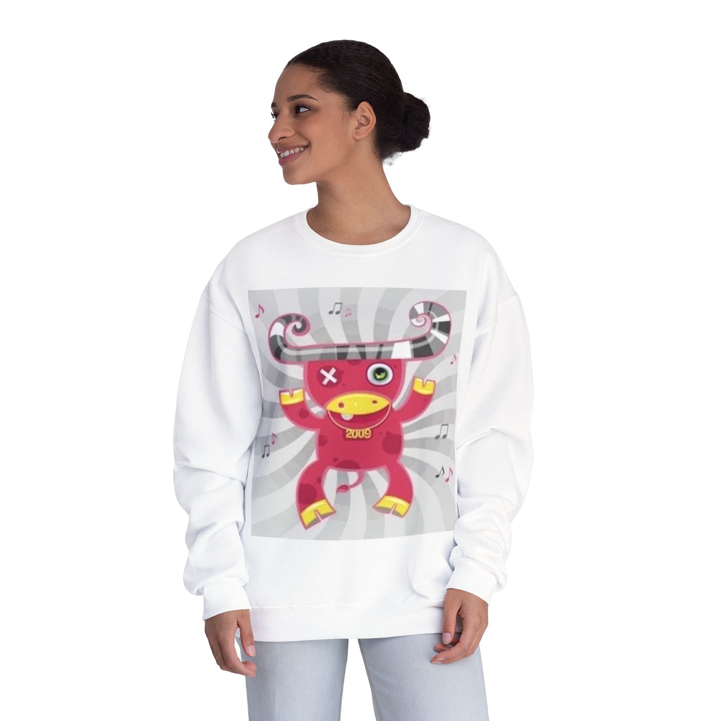 Fun Cartoon Monster Crewneck Sweatshirt - Unisex