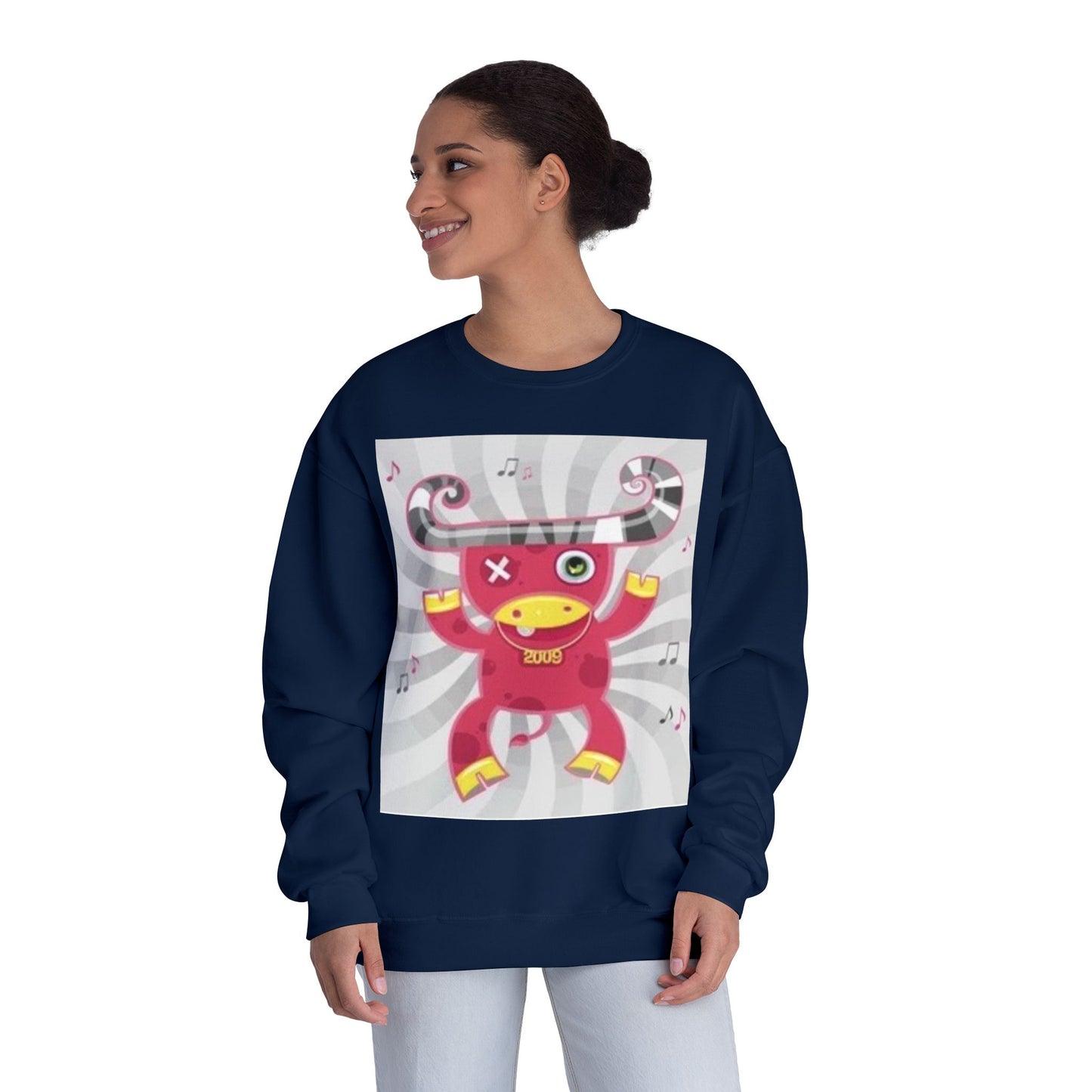 Fun Cartoon Monster Crewneck Sweatshirt - Unisex
