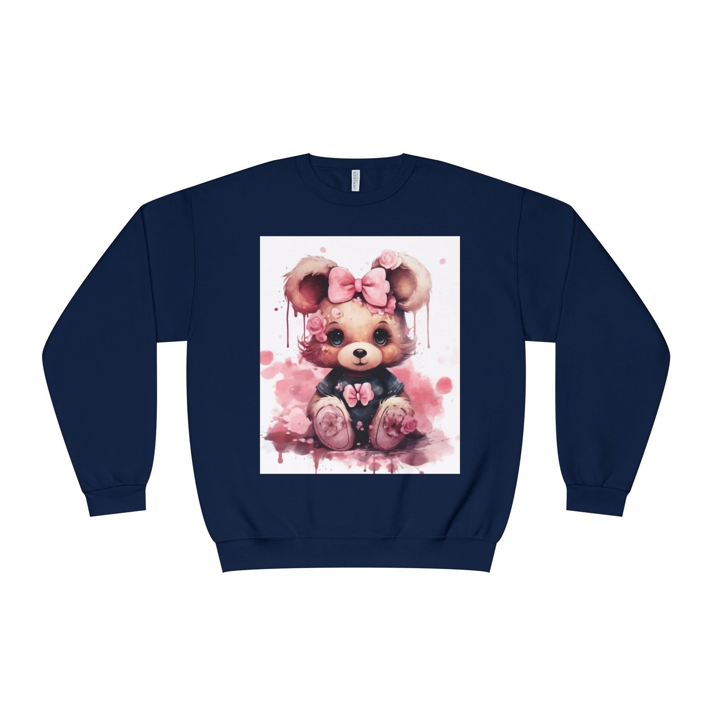 Cute Floral Bear Crewneck Sweatshirt - Cozy Unisex Apparel