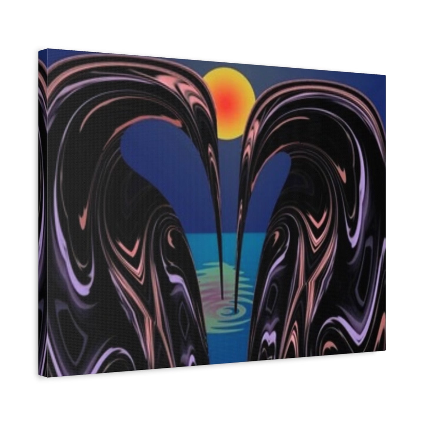 Romantic Abstract Canvas Art - Heart-Shaped Design for Home Decor