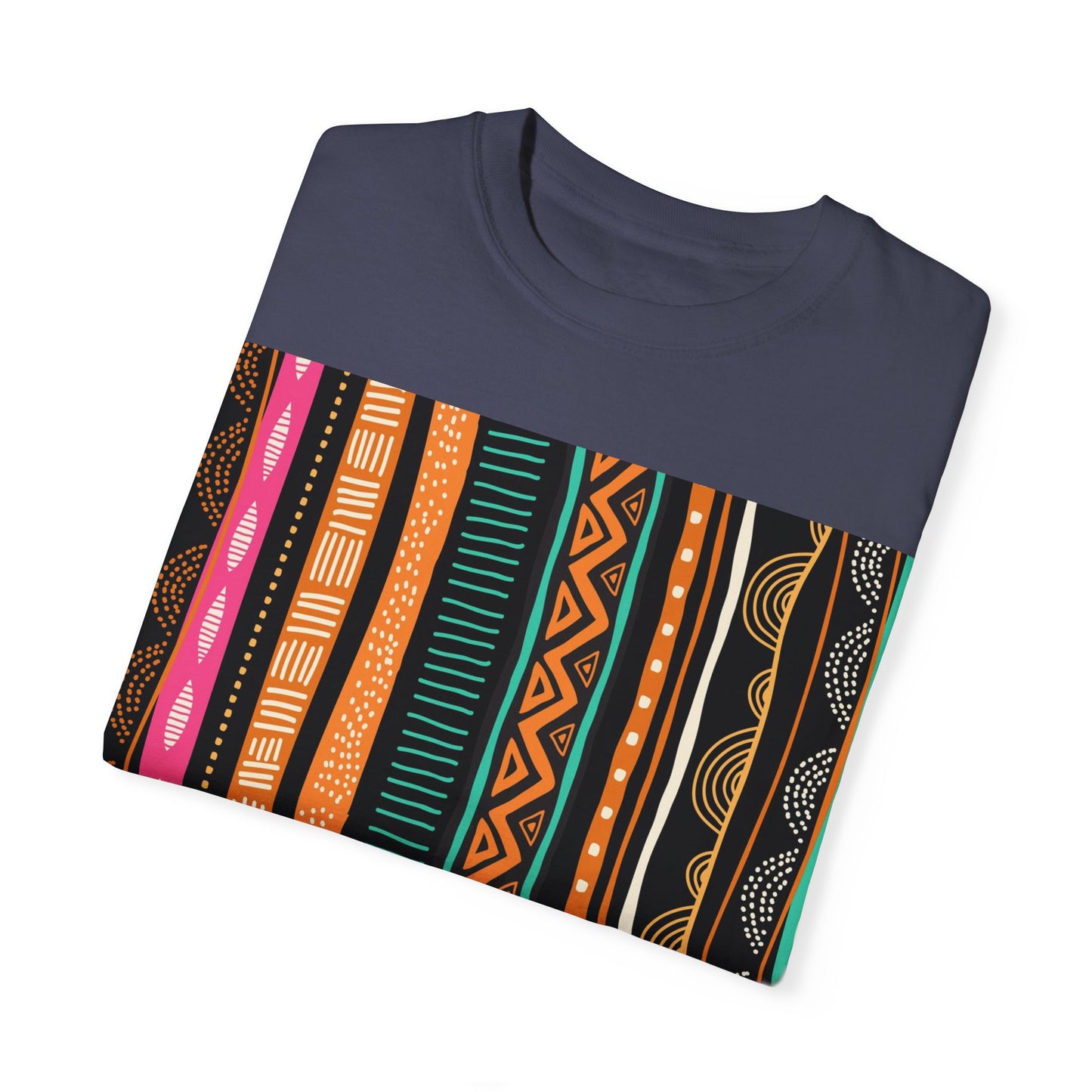 Vibrant Graphic Unisex T-Shirt - Colorful Tribal Stripes Design