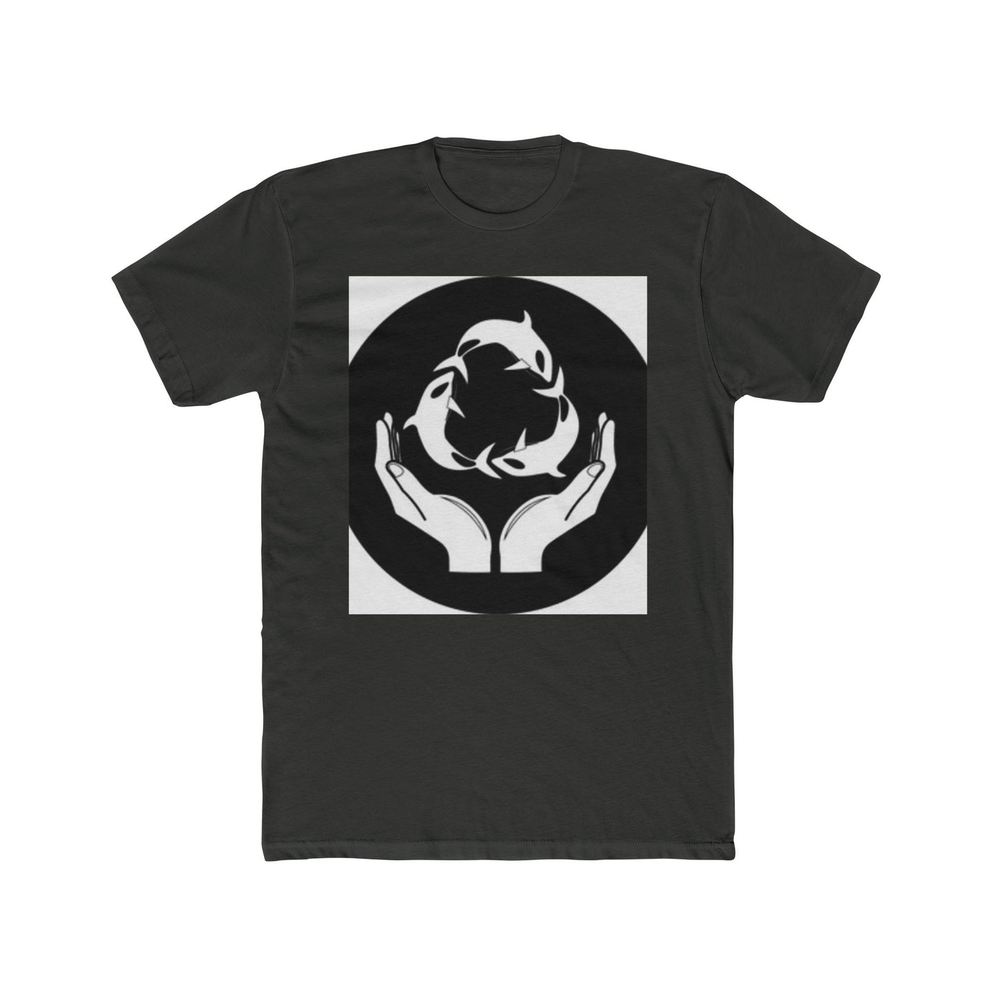 Eco-Friendly Unisex Cotton Crew Tee - Hands Holding Nature Design