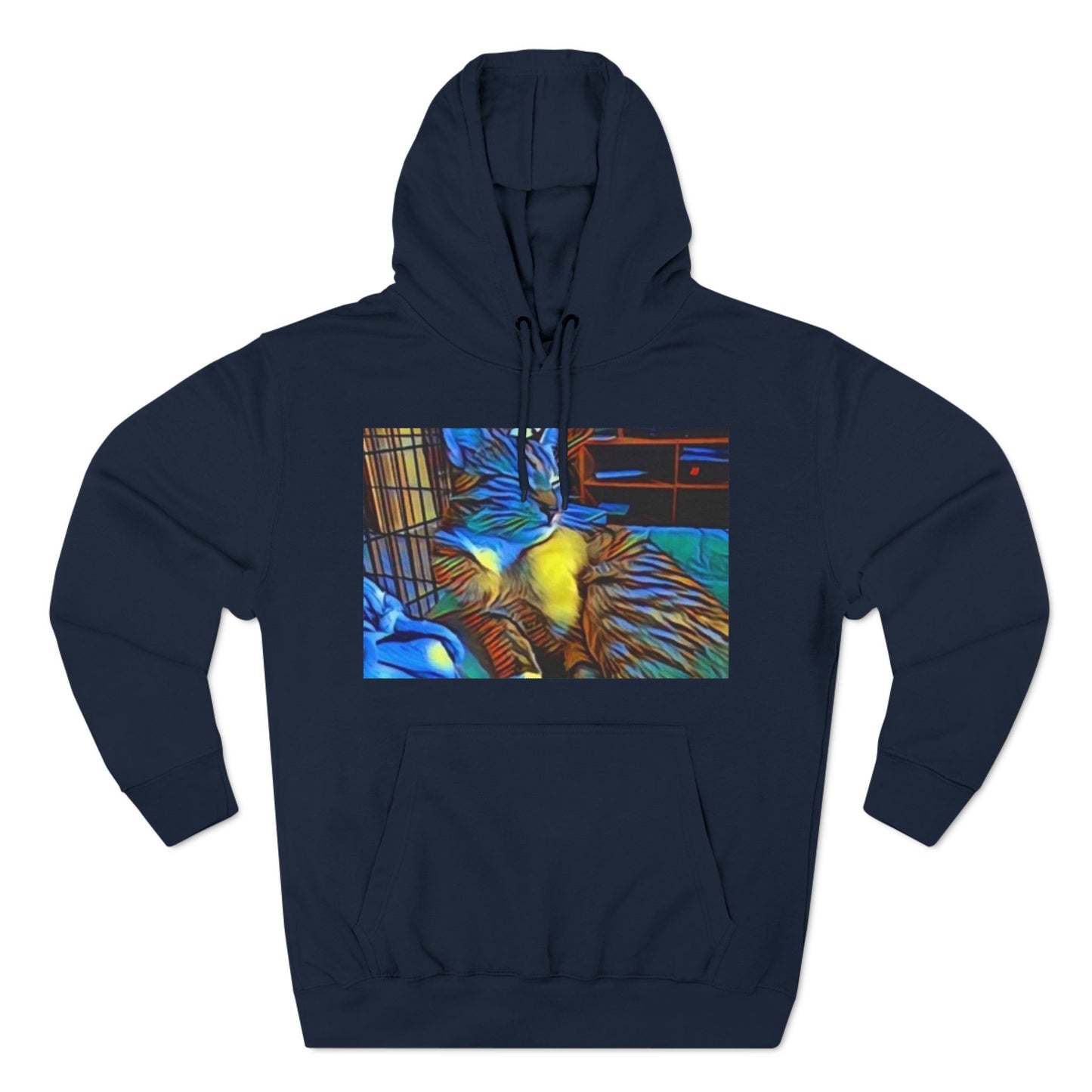 Colorful Cat Fleece Hoodie - Cozy & Stylish for Cat Lovers
