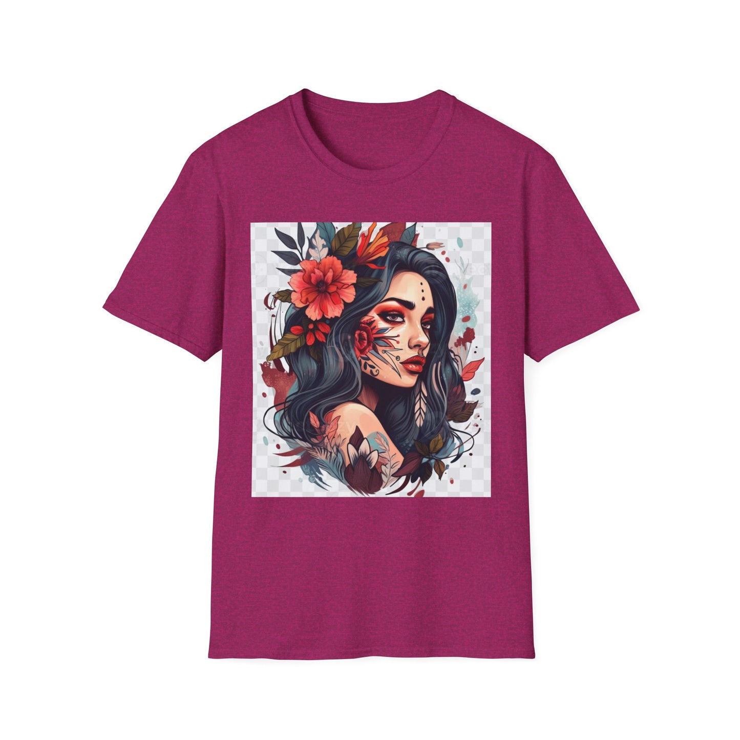 Bold Floral Art Unisex Softstyle T-Shirt