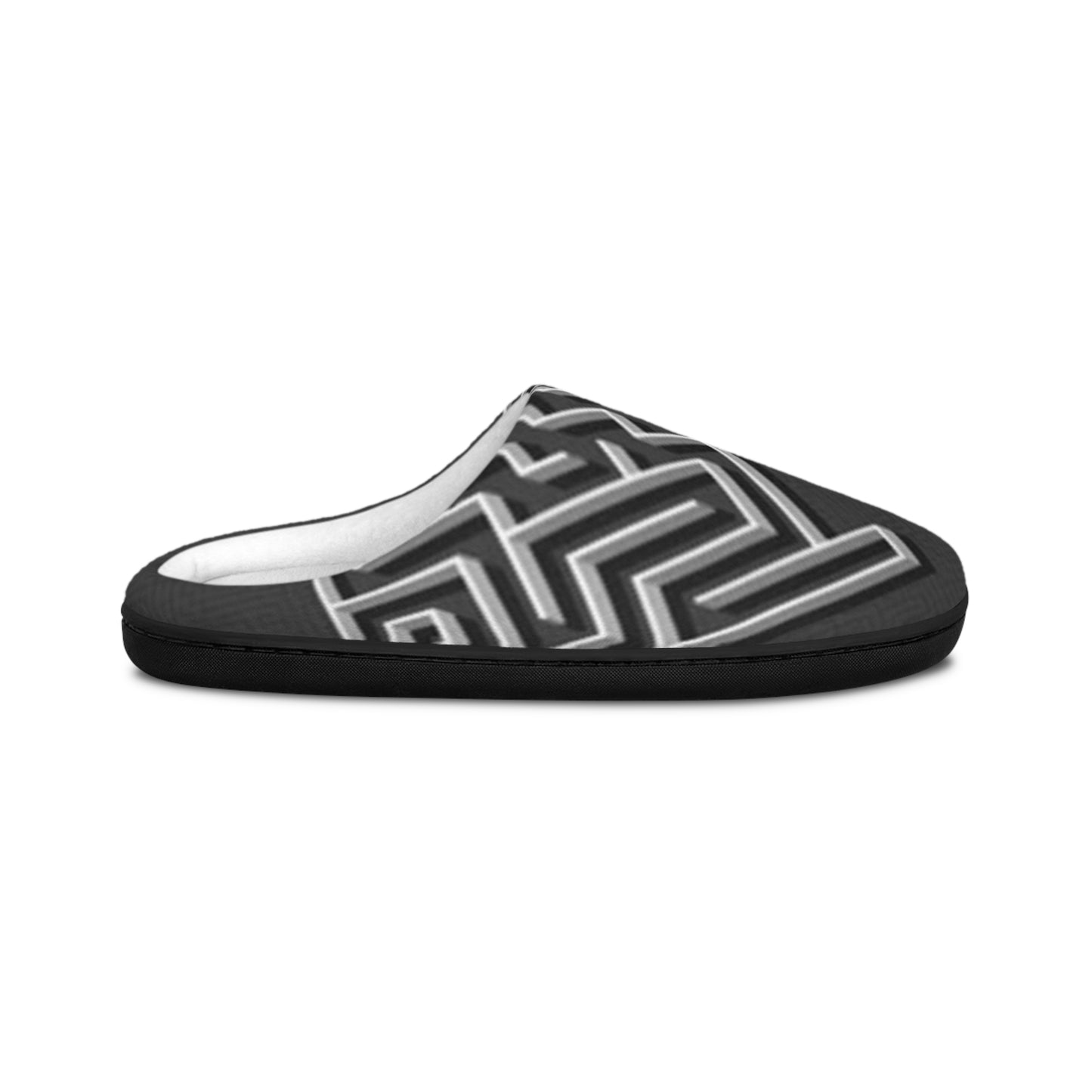 Stylish Maze Pattern Men's Indoor Slippers - Comfortable & Cozy Footwear for Relaxation