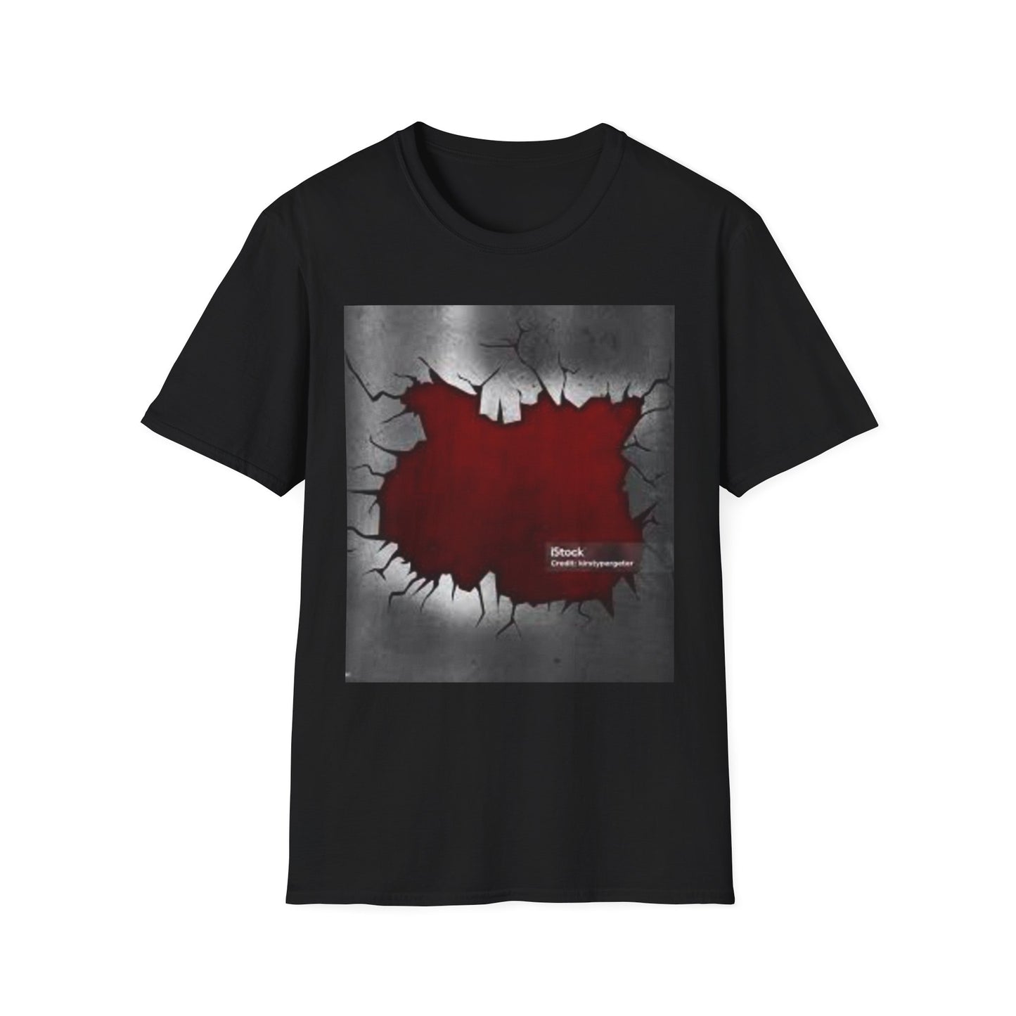 Cracked Wall Unisex Softstyle T-Shirt - Edgy Design for Streetwear Enthusiasts