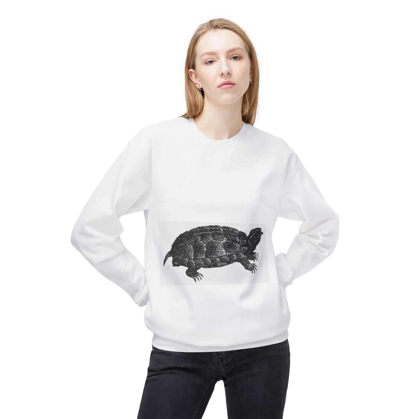 Turtle Design Unisex Fleece Crewneck Sweatshirt - Chill Vibes, Perfect Gift for Nature Lovers