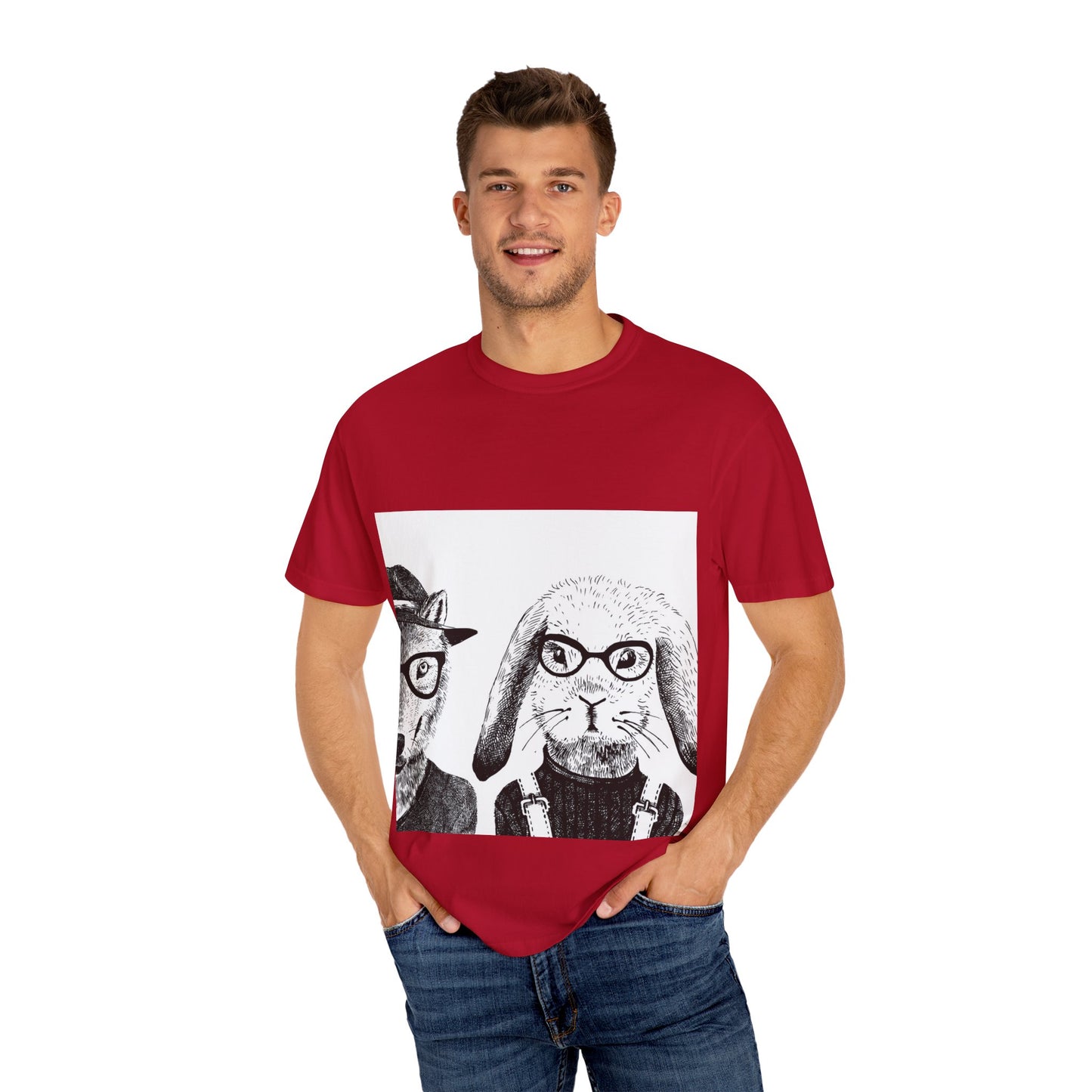 Whimsical Animals Graphic T-Shirt - Cool Fox & Panda Design