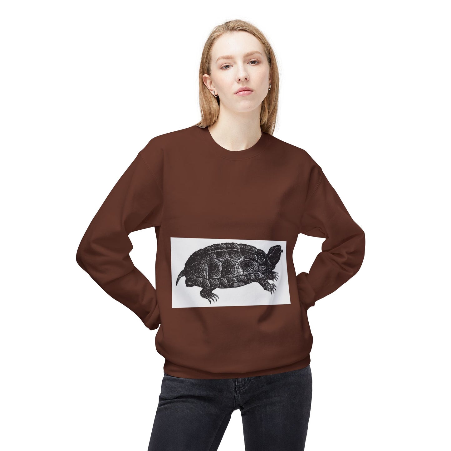 Turtle Design Unisex Fleece Crewneck Sweatshirt - Chill Vibes, Perfect Gift for Nature Lovers