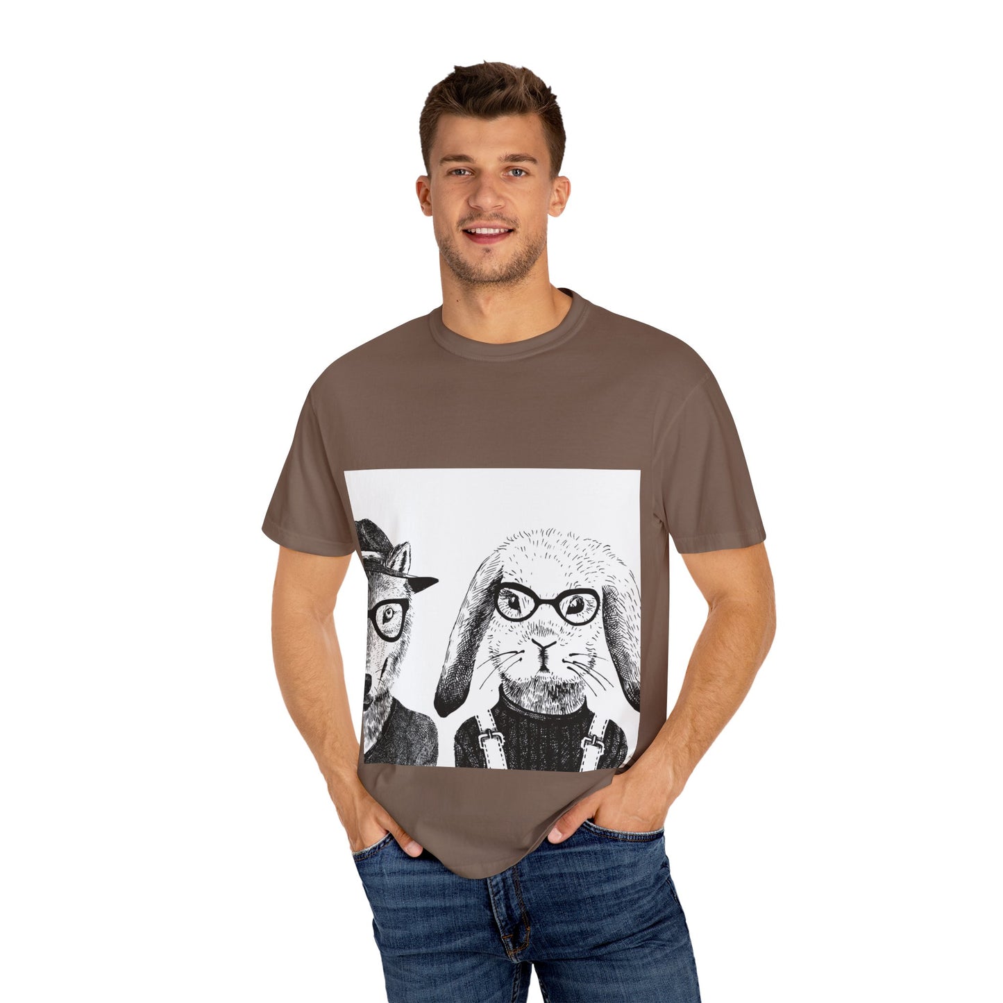 Whimsical Animals Graphic T-Shirt - Cool Fox & Panda Design