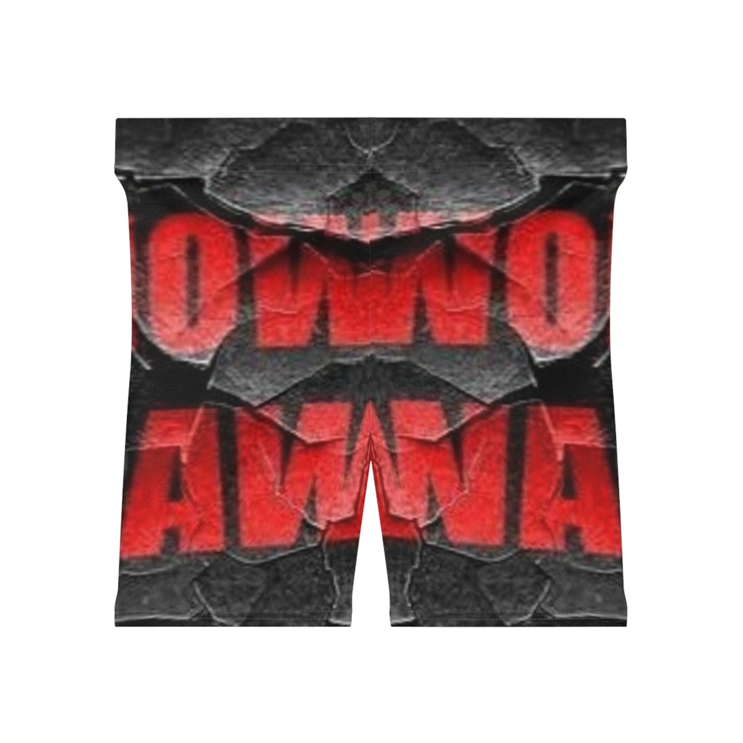 Bold Women's Biker Shorts - 'WORLD WAR' Graphic Design for Active Lifestyle