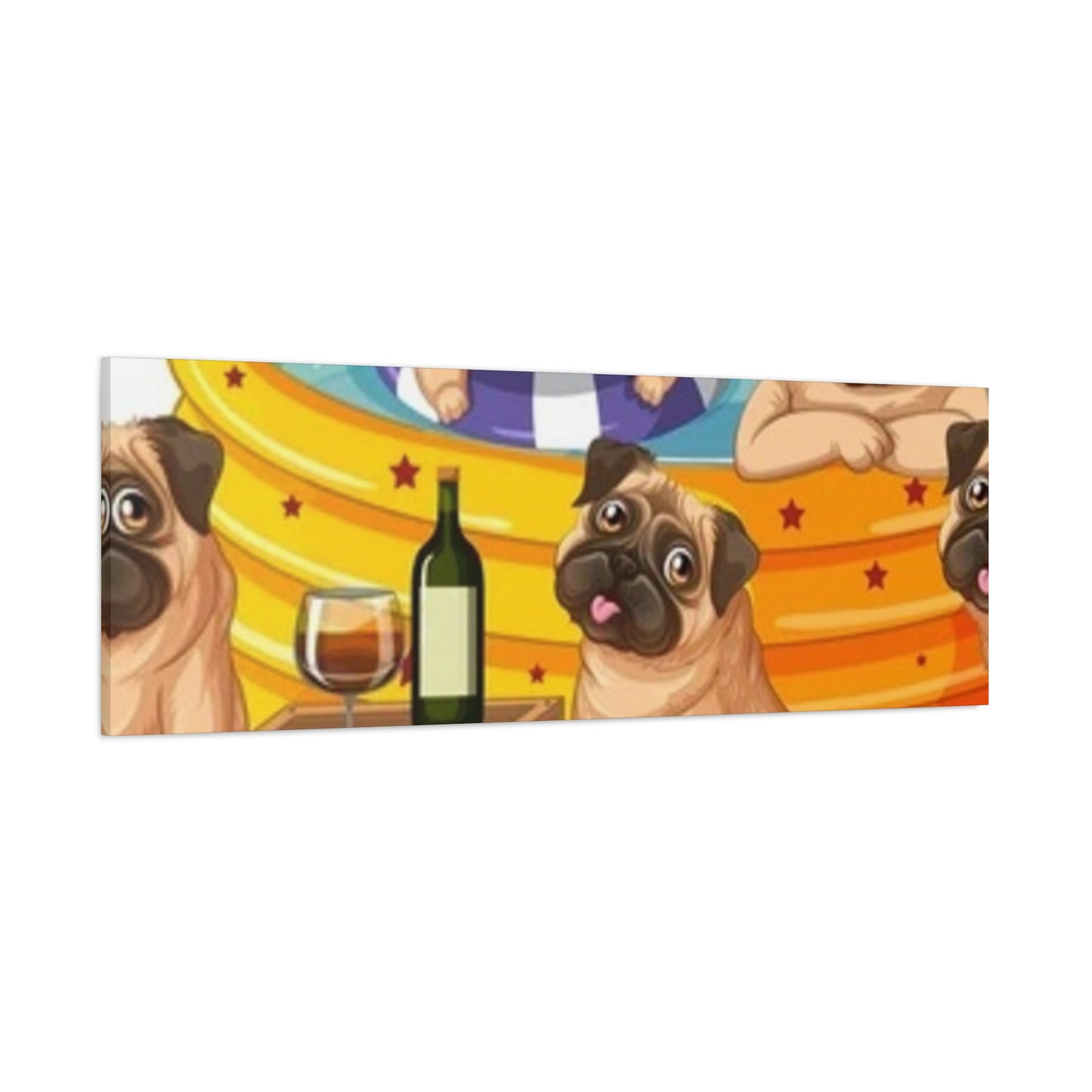 Pug Pool Party Canvas Art - Fun Pet Decor