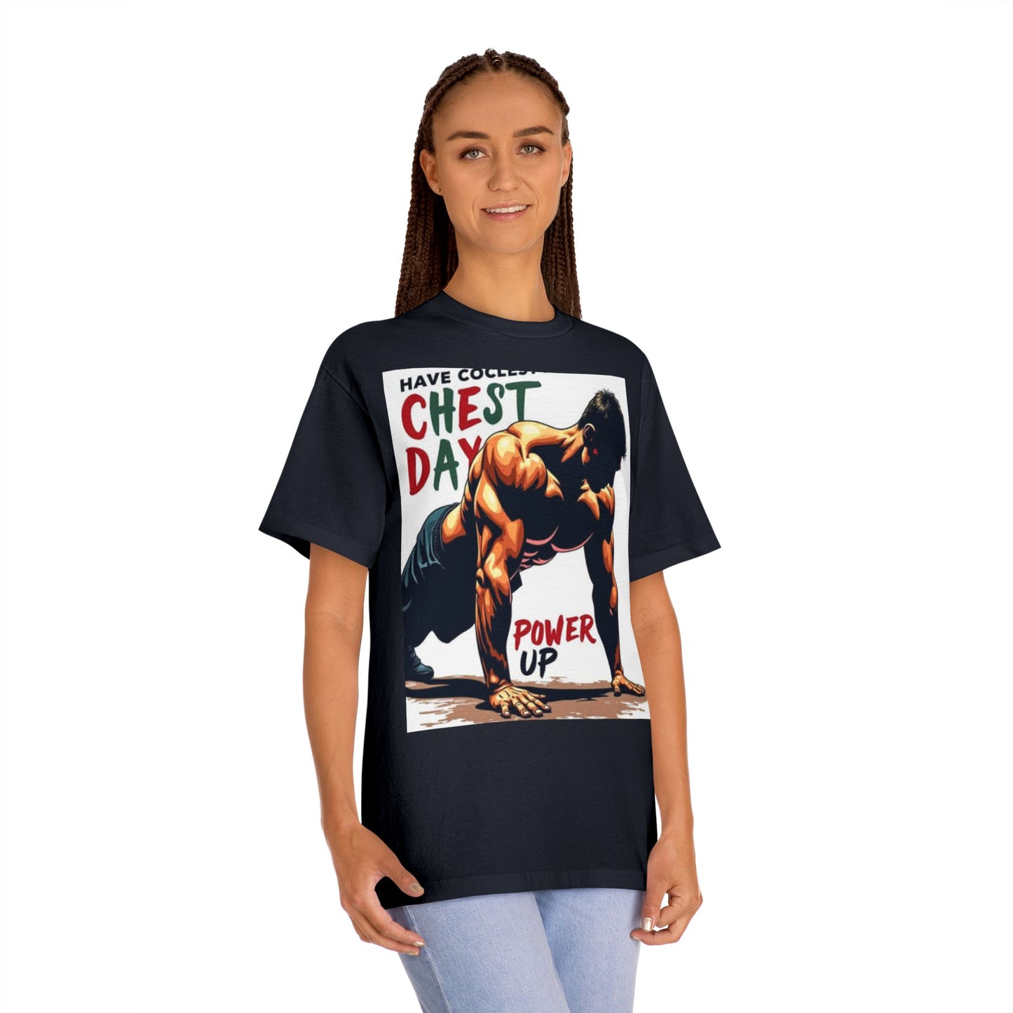 Motivational Chest Day Unisex Classic Tee - Power Up Workout Shirt