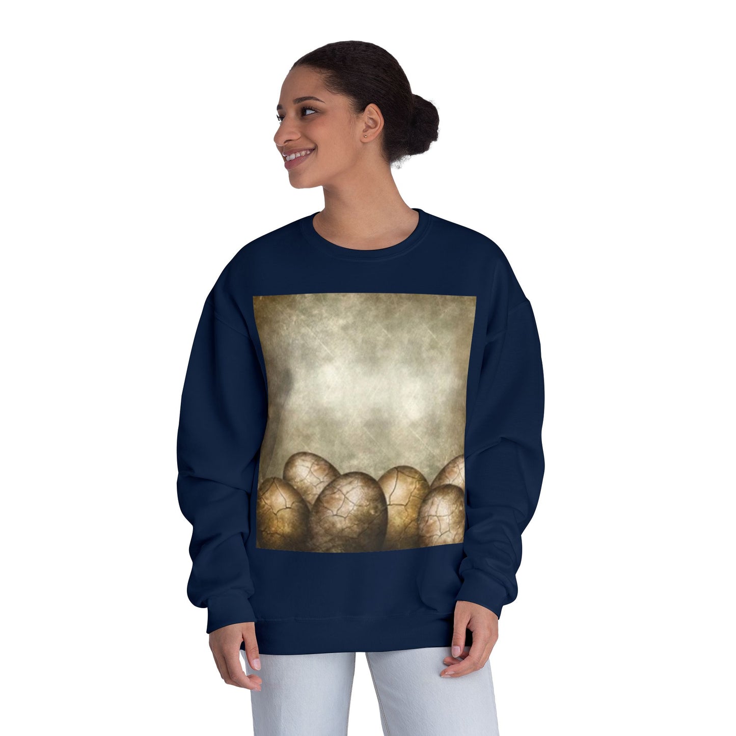 Cozy Vintage Egg Design Crewneck Sweatshirt