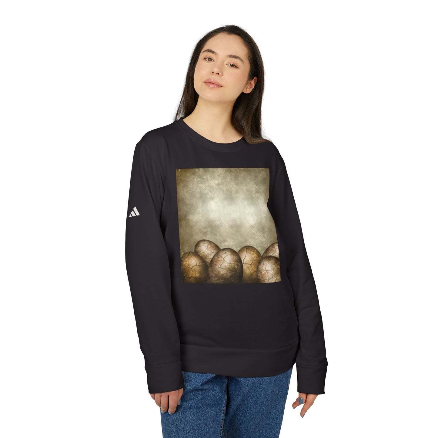 Cozy Artistic Egg Design Unisex Fleece Crewneck Sweatshirt