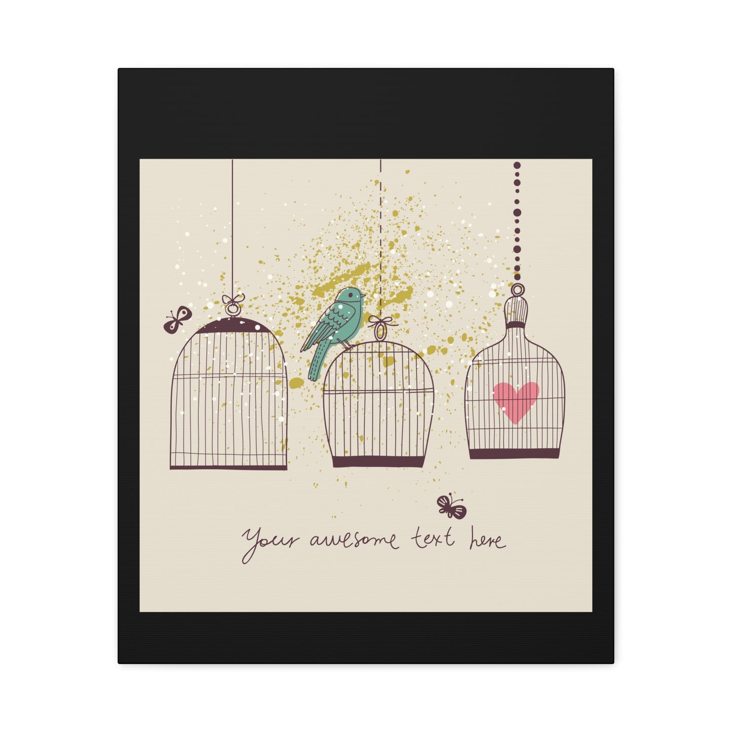 Whimsical Birdcage Canvas Wall Art - Personalized Home Decor