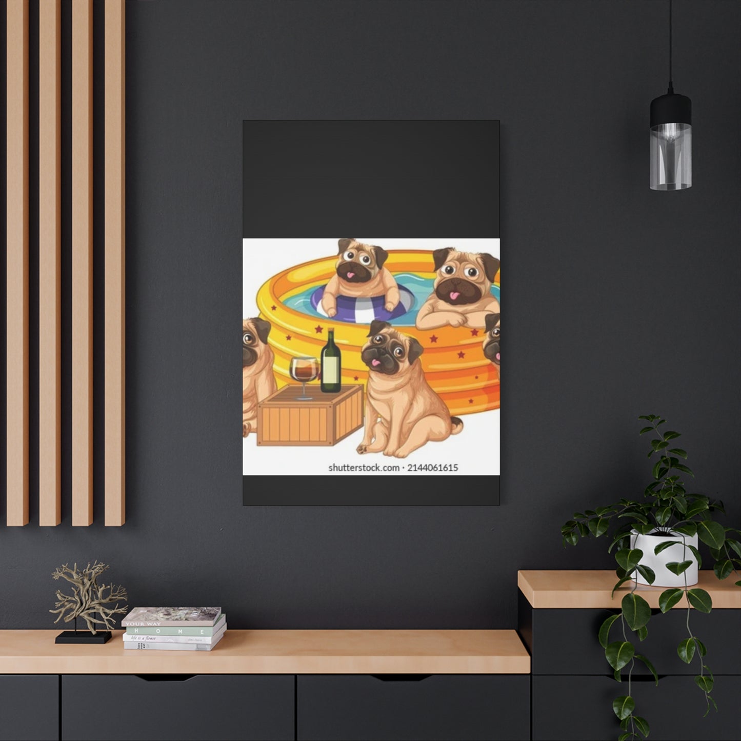 Pug Pool Party Canvas Art - Fun Pet Decor