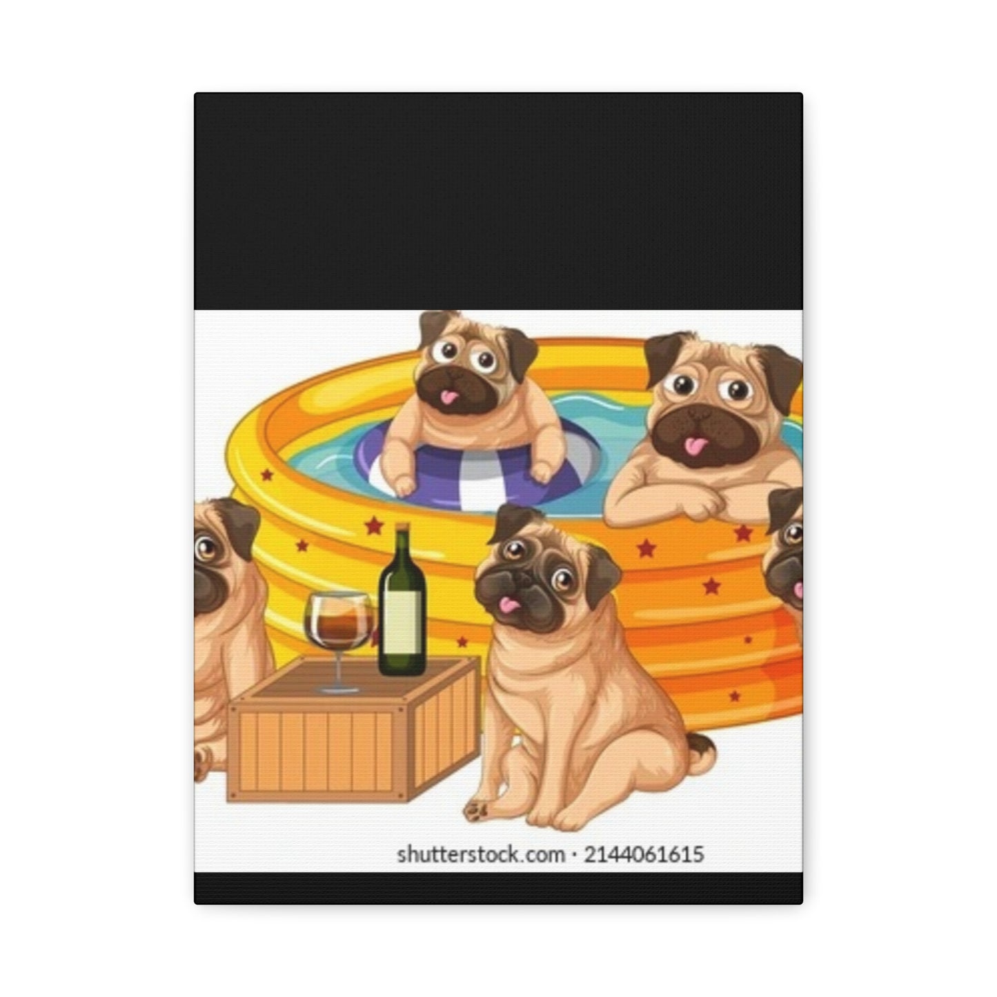 Pug Pool Party Canvas Art - Fun Pet Decor