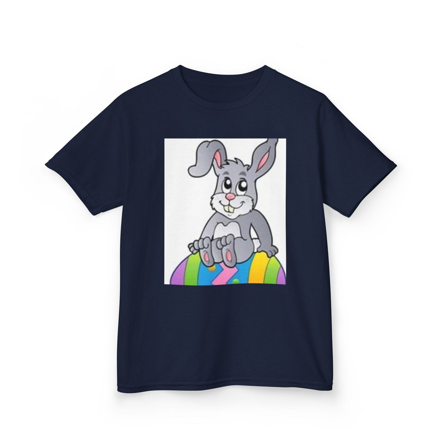 Colorful Bunny Kids Heavy Cotton Tee - Fun Spring T-Shirt for Easter Celebrations