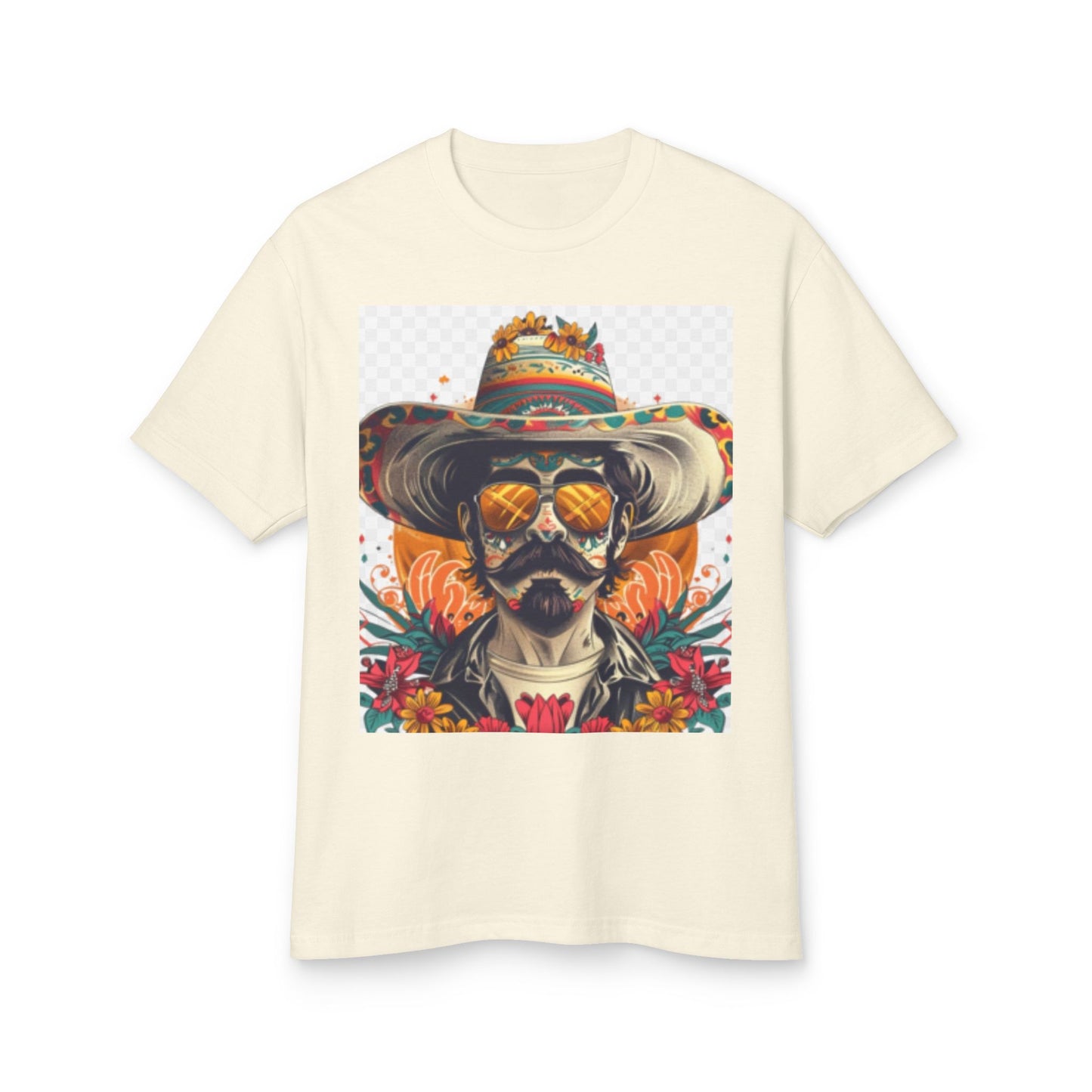 Day of the Dead Heavyweight Cotton Tee - Vintage Skull Design