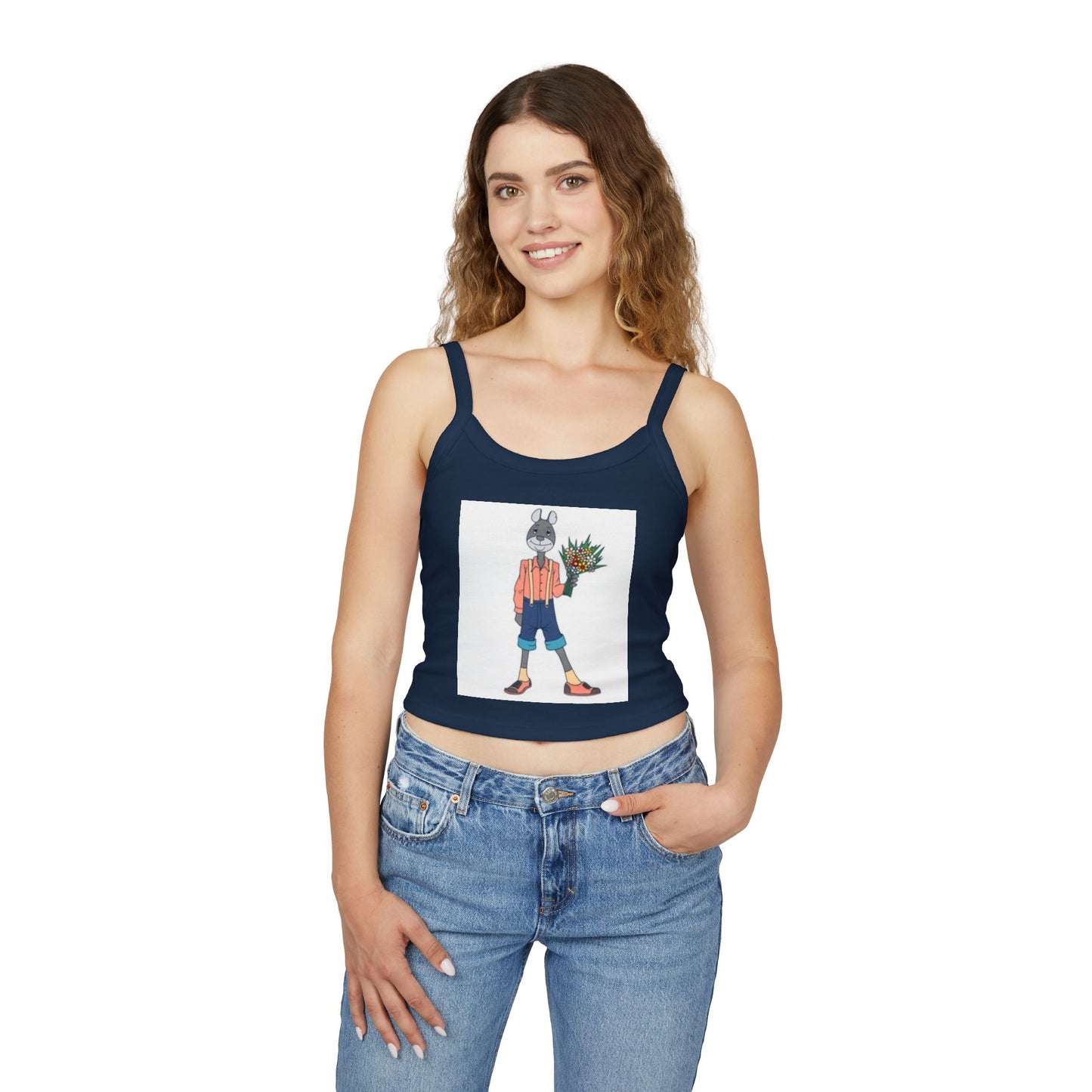 Whimsical Rabbit Floral Tank Top for Women