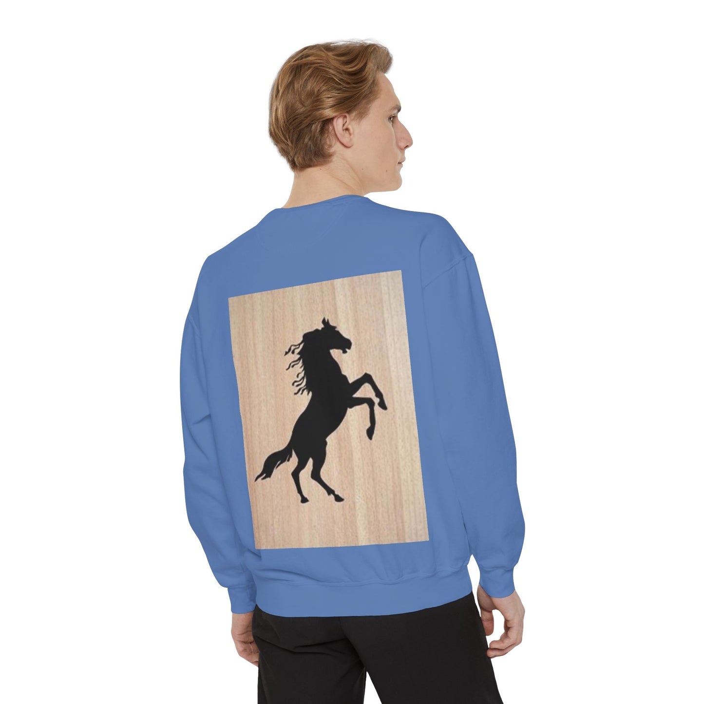 Equestrian Spirit Unisex Garment-Dyed Sweatshirt - Bold Horse Design