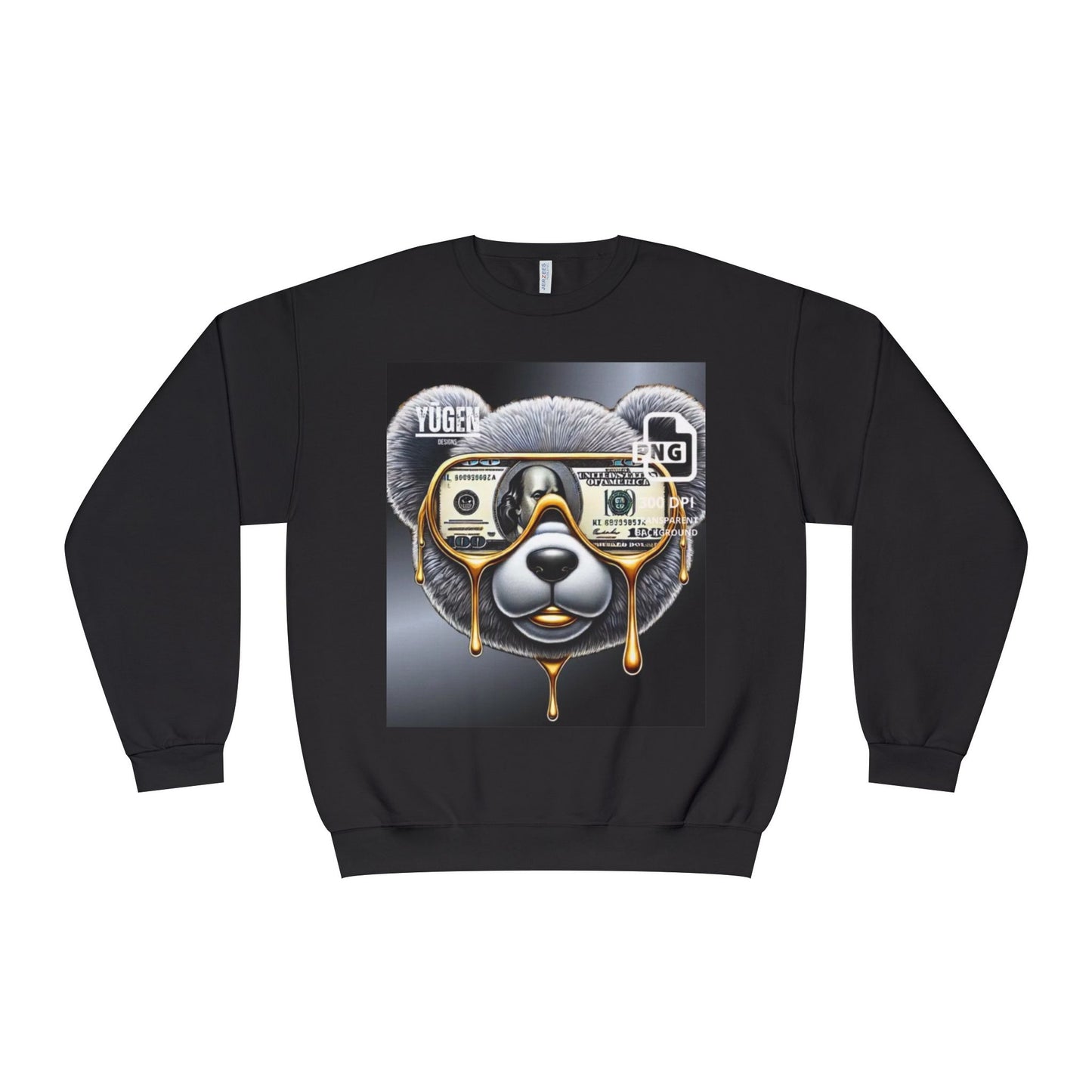 Yūgen Bear Drip Unisex Crewneck Sweatshirt - Cozy Streetwear