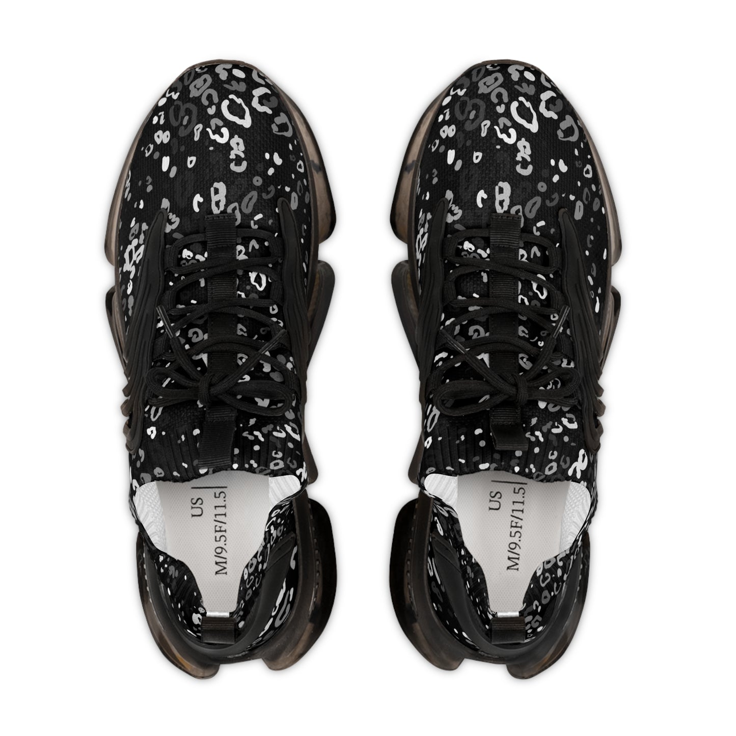 Men's Stylish Mesh Sneakers - Trendy Black Leopard Print Athletic Shoes