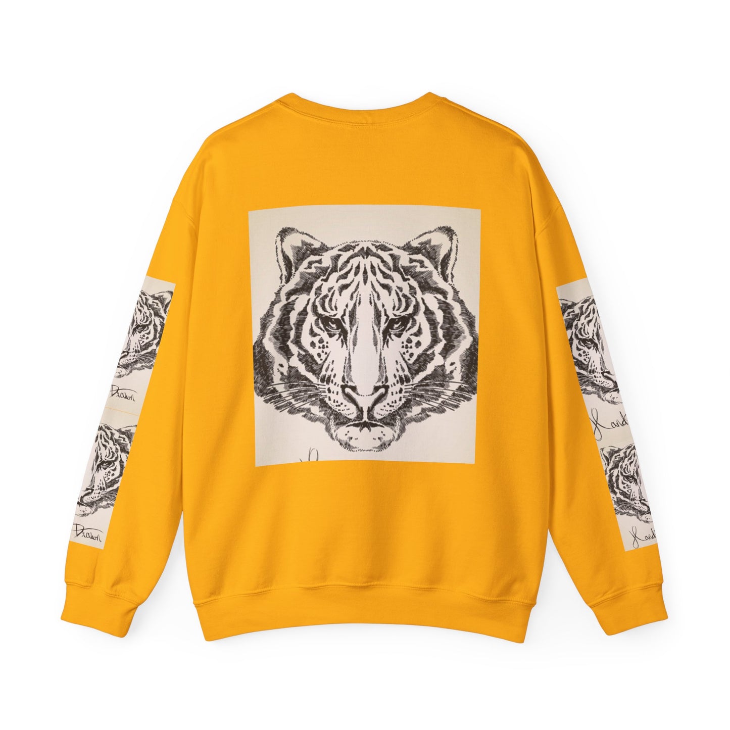 Artistic Tiger Print Crewneck Sweatshirt – Unisex Heavy Blend