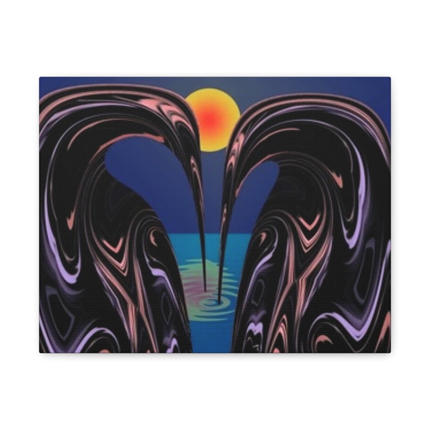 Romantic Abstract Canvas Art - Heart-Shaped Design for Home Decor