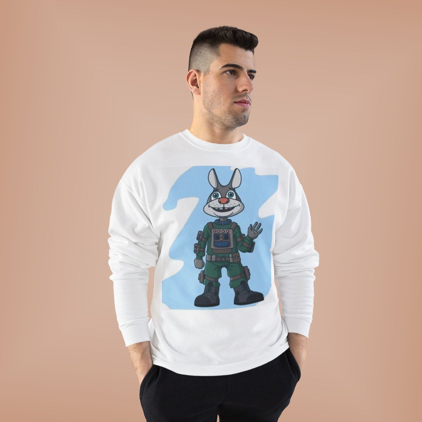 Unisex EcoSmart® Crewneck Sweatshirt - Playful Cartoon Character Design
