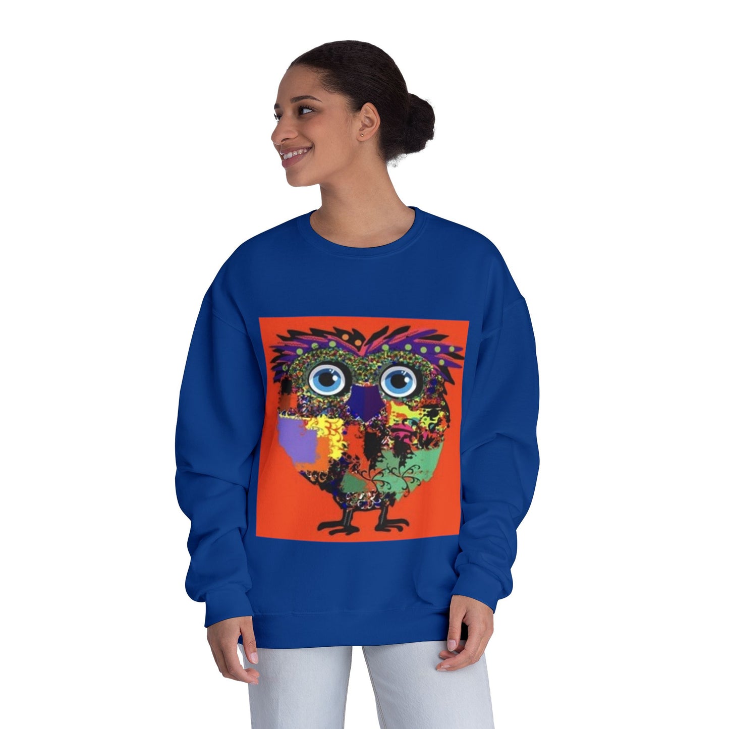 Colorful Owl Graphic Unisex Crewneck Sweatshirt - Cozy & Fun Apparel