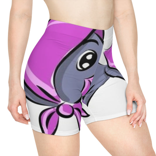 Playful Cartoon Biker Shorts for Women - Fun & Comfortable Activewear