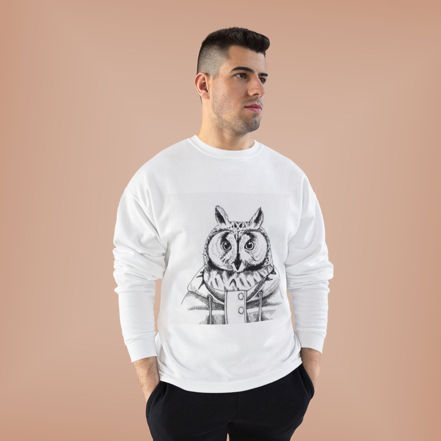 Whimsical Owl Eco-Friendly Crewneck Sweatshirt - Unisex