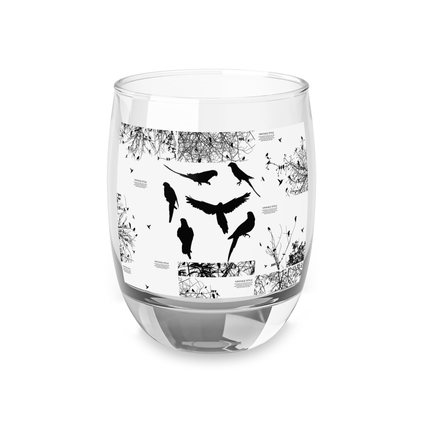 Artistic Whiskey Glass with Bird Silhouettes | Perfect for Celebrations & Gifting
