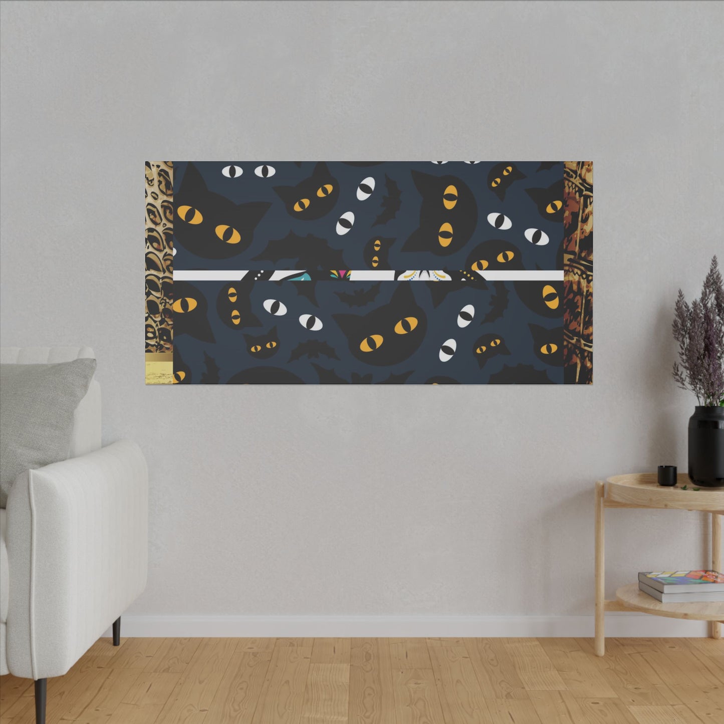 Day of the Dead Pet Canvas Art - Colorful Cat and Dog Wall Decor