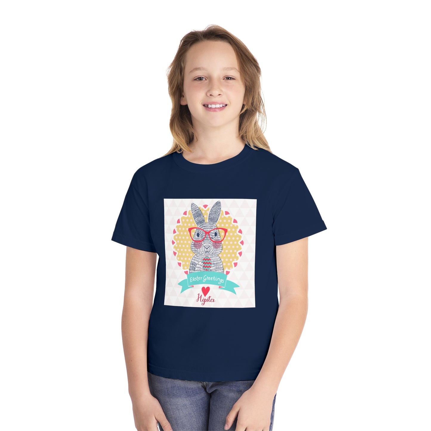 Youth Easter Bunny Tee - 'Easter Greetings' Design