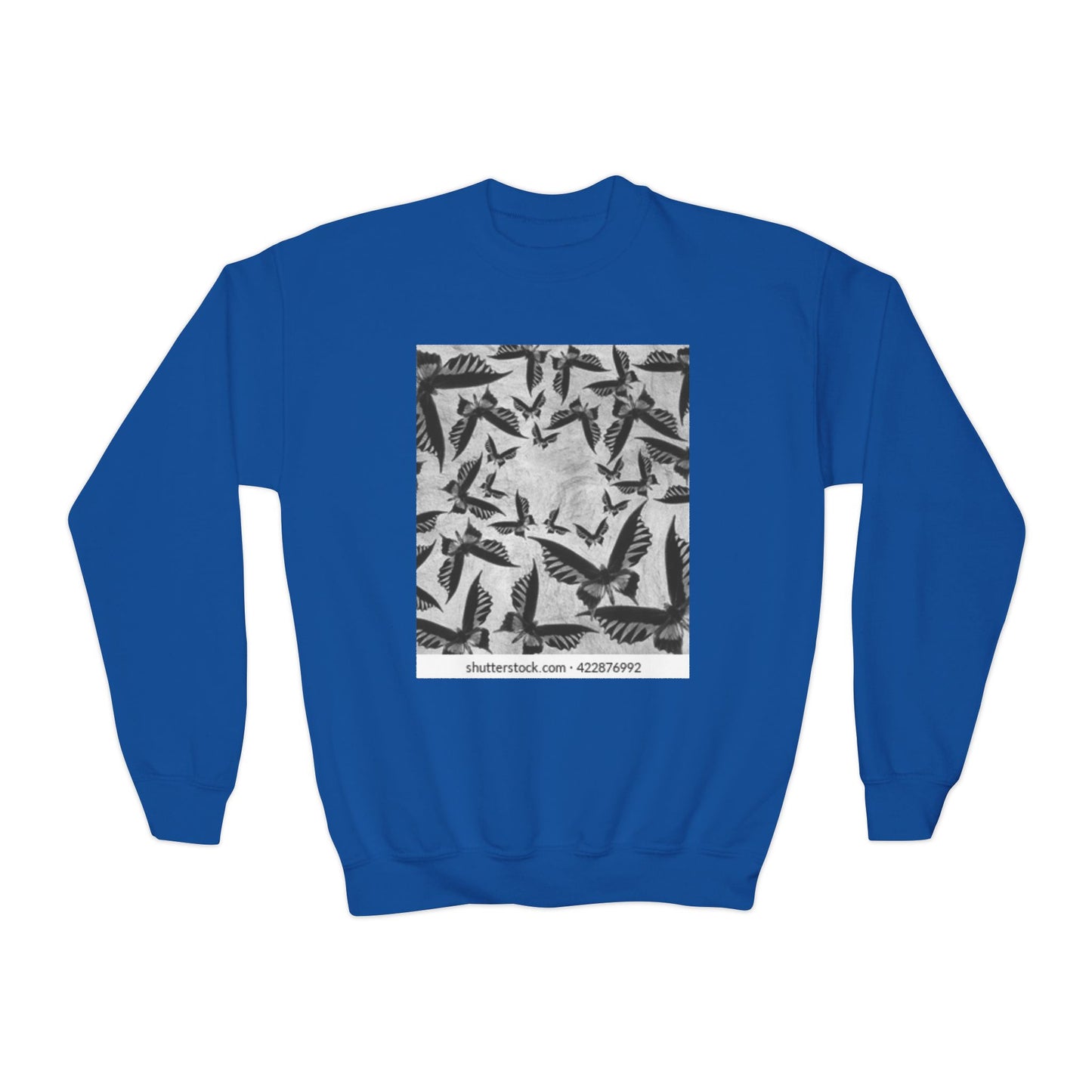 Youth Crewneck Sweatshirt - Stylish Black & White Bird Design