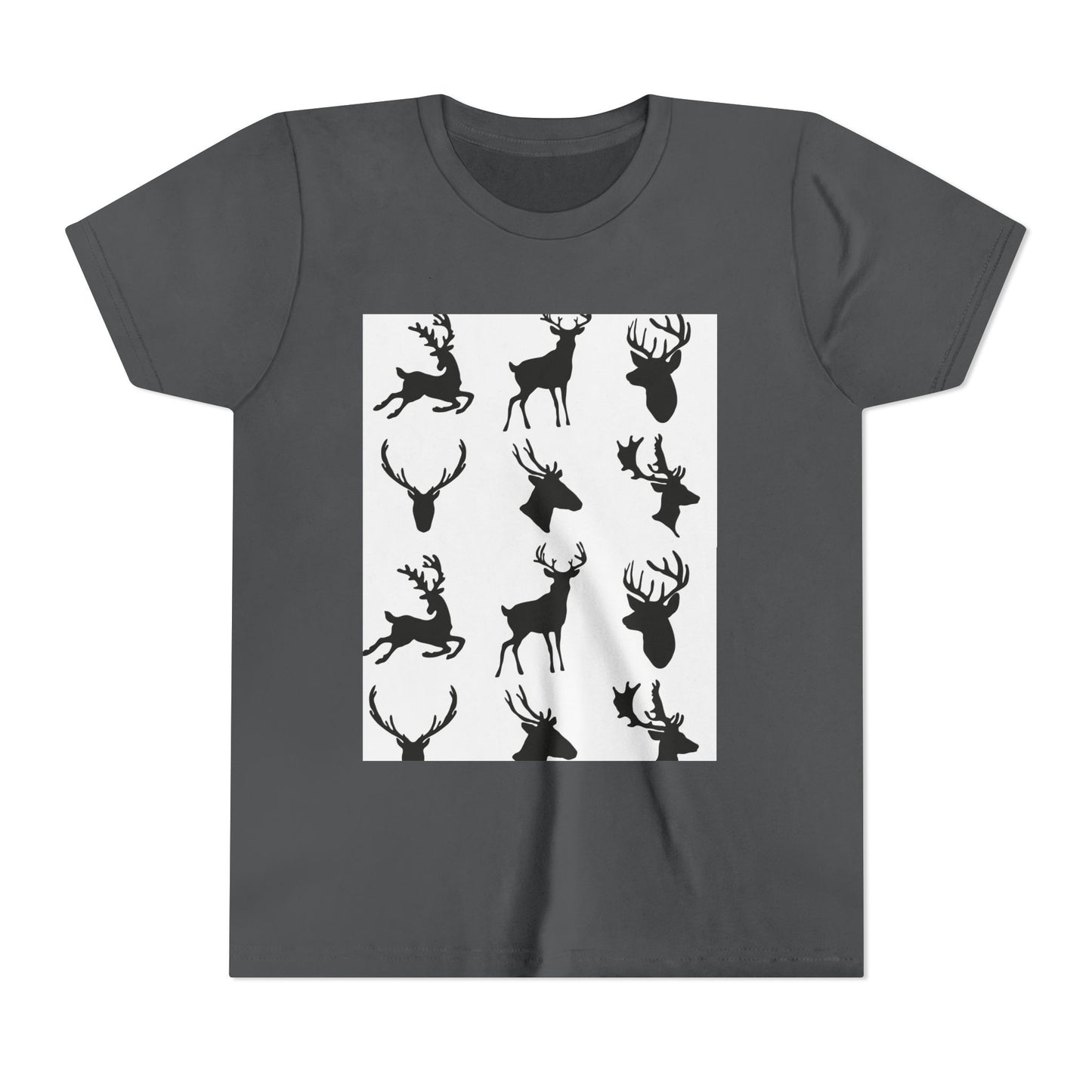 Youth Short Sleeve Tee - Stylish Reindeer Silhouettes for Winter Celebrations