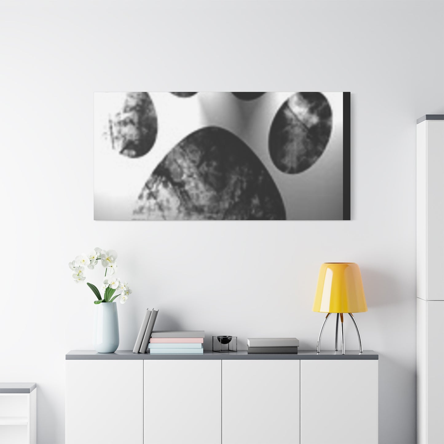 Black Paw Print Canvas Art - Modern Animal Decor for Pet Lovers