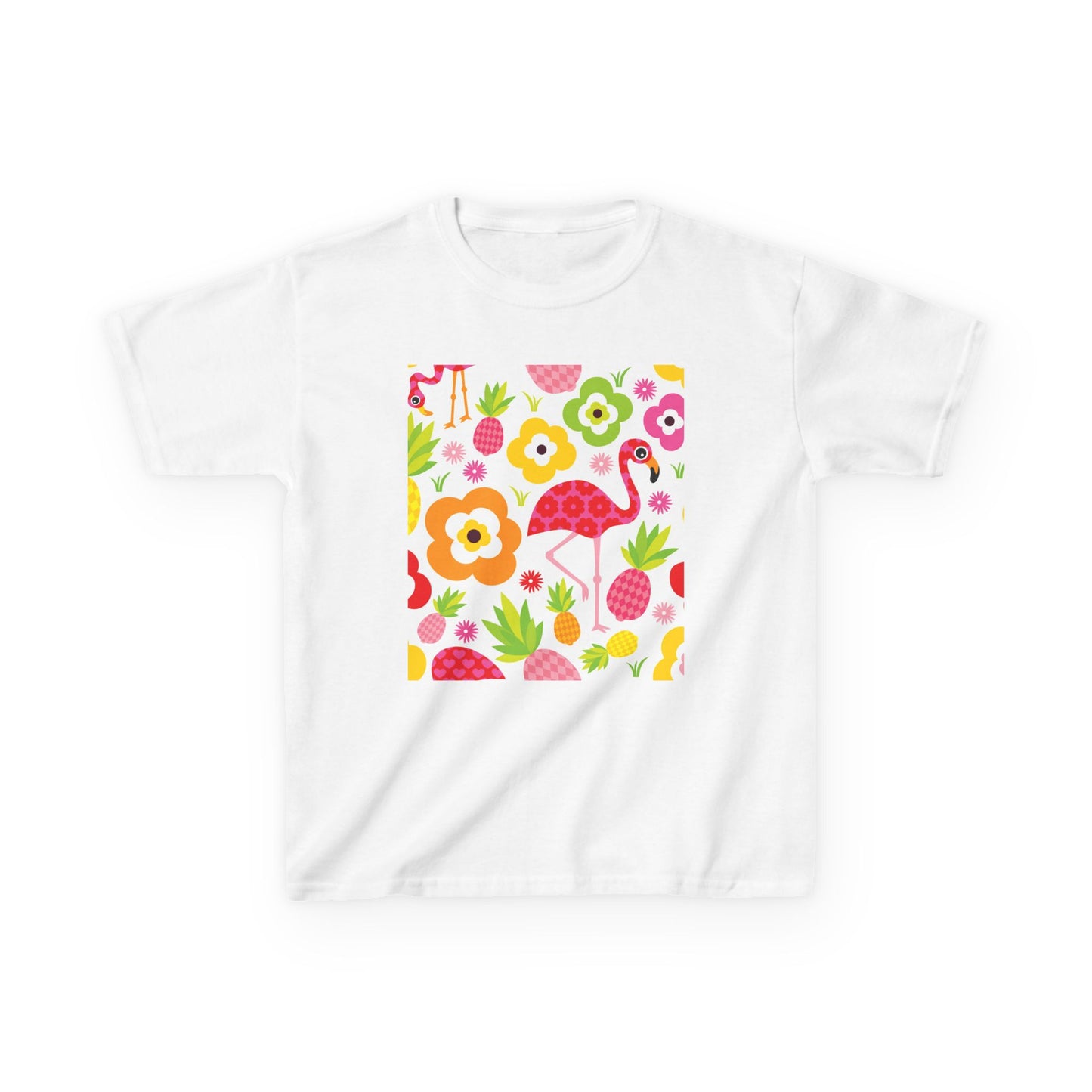 Kids Tropical Flamingo Tee - Fun & Colorful Cotton Shirt for Summer Adventures