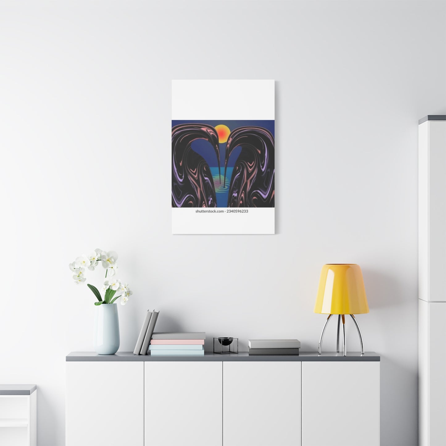 Romantic Abstract Canvas Art - Heart-Shaped Design for Home Decor