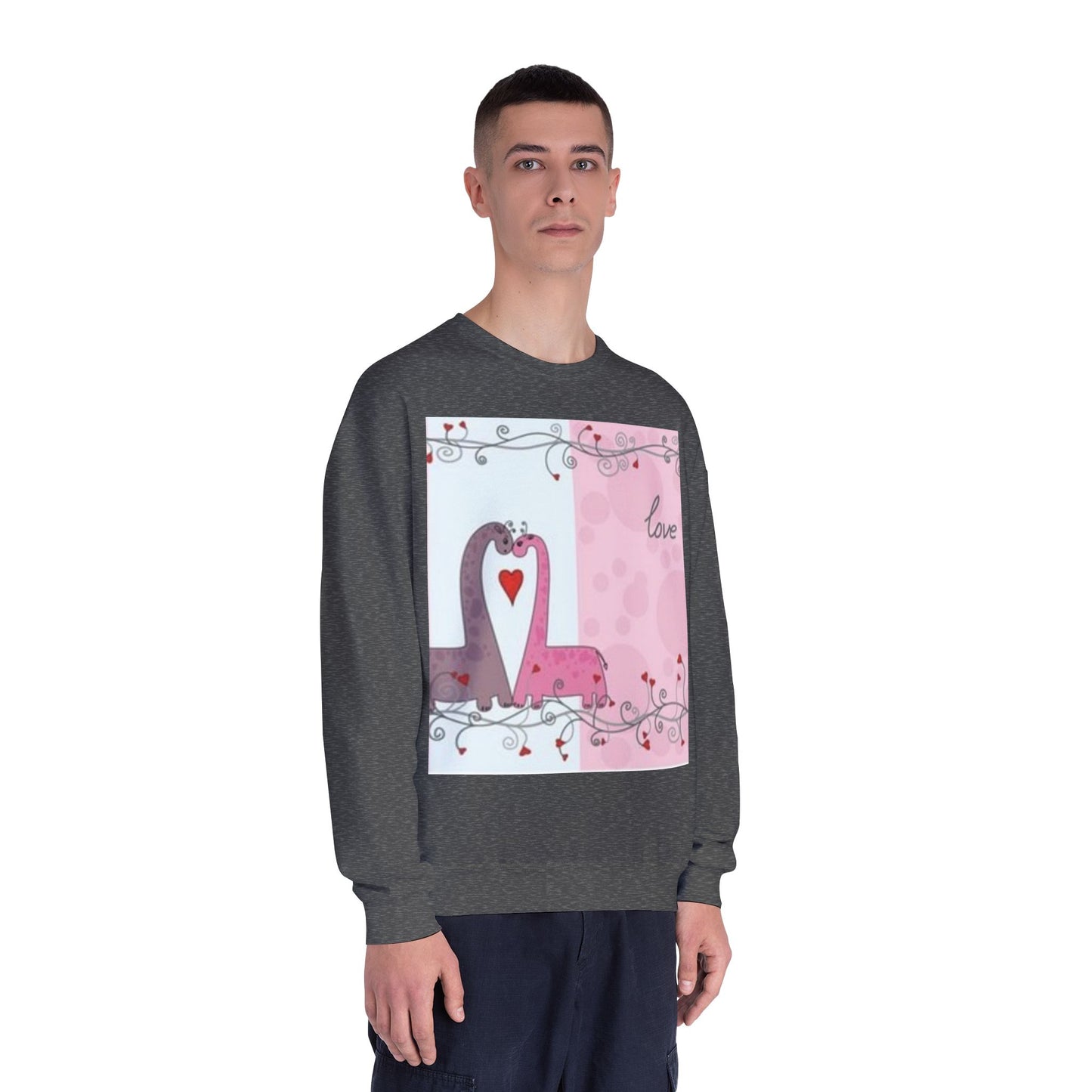 Love-Themed Unisex Crewneck Sweatshirt - Cozy Valentine's Day Gift