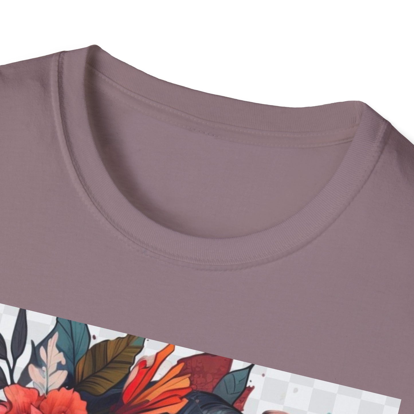Bold Floral Art Unisex Softstyle T-Shirt