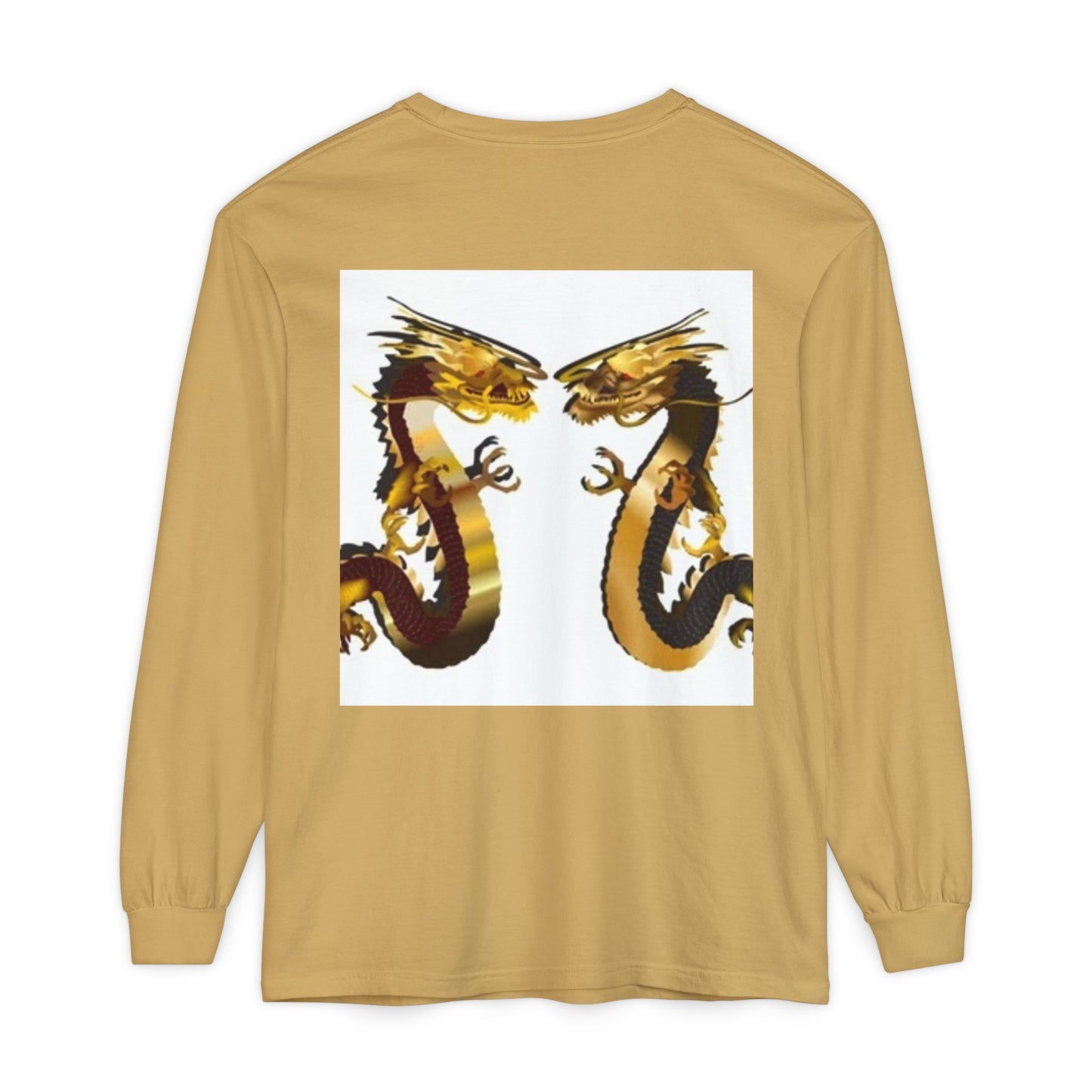 Dragon Duel Unisex Long Sleeve T-Shirt - Garment-Dyed Art Tee