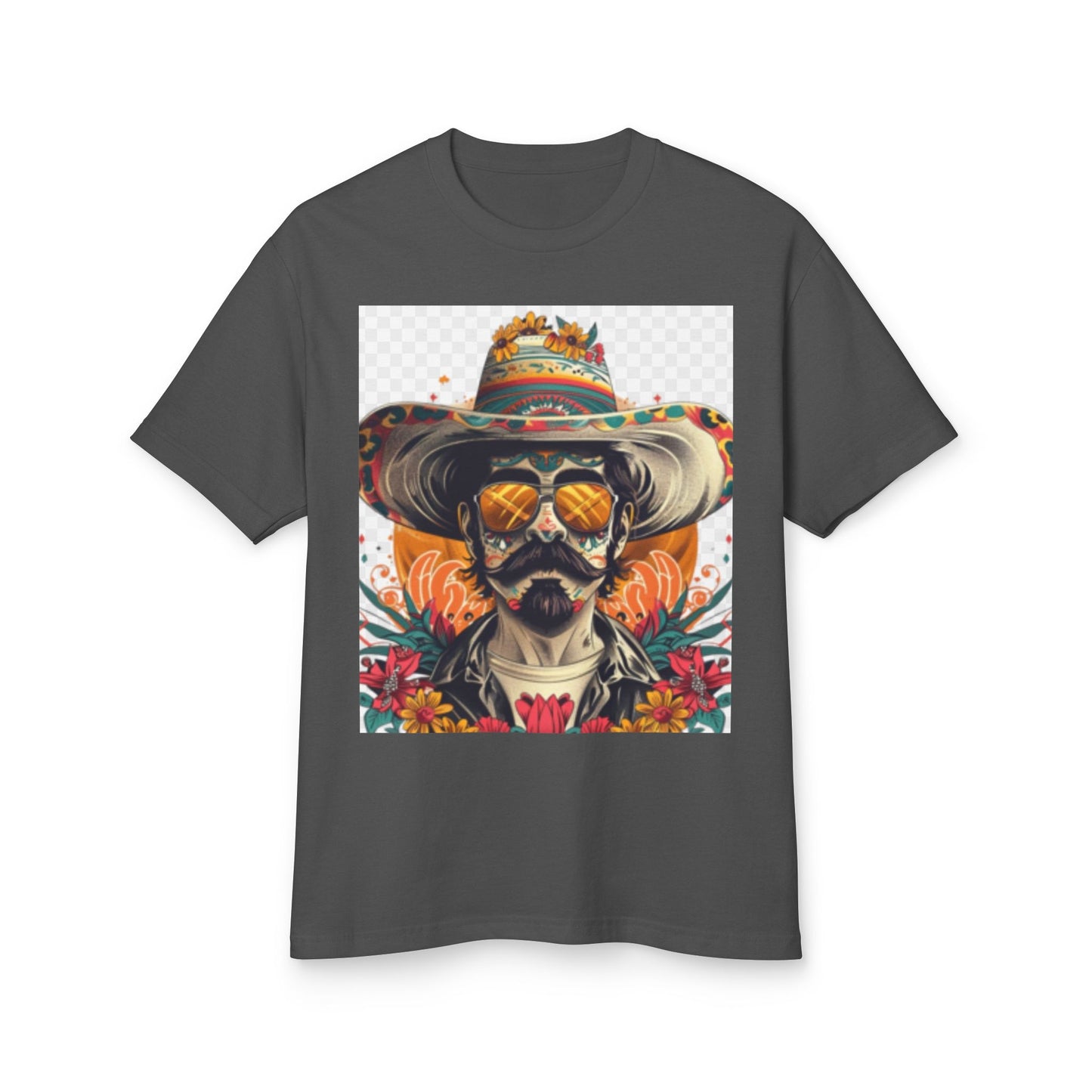 Day of the Dead Heavyweight Cotton Tee - Vintage Skull Design