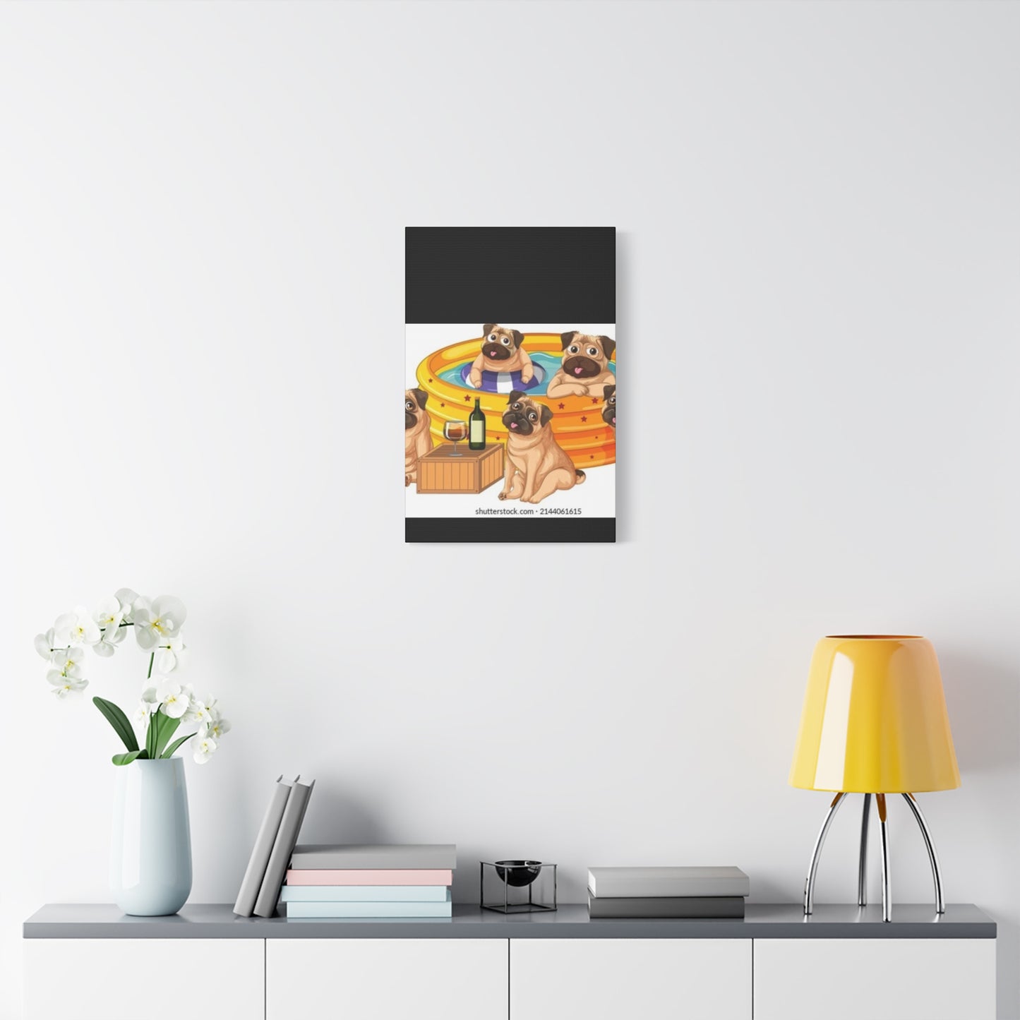 Pug Pool Party Canvas Art - Fun Pet Decor
