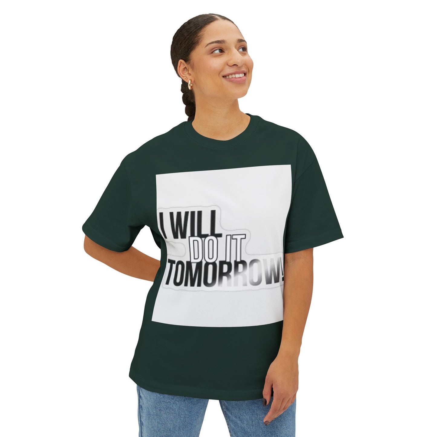 Casual Oversized Tee - "I Will Do It Tomorrow!"